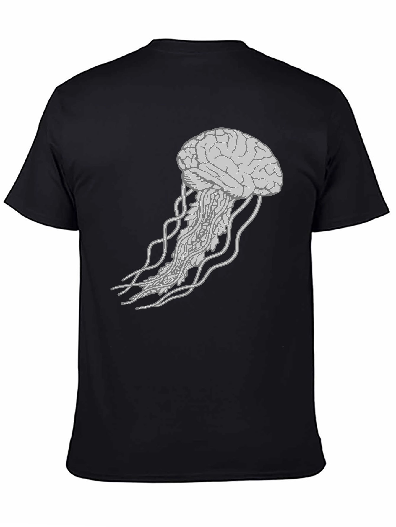 Black Brain Jellyfish Graphic T-Shirt view 4
