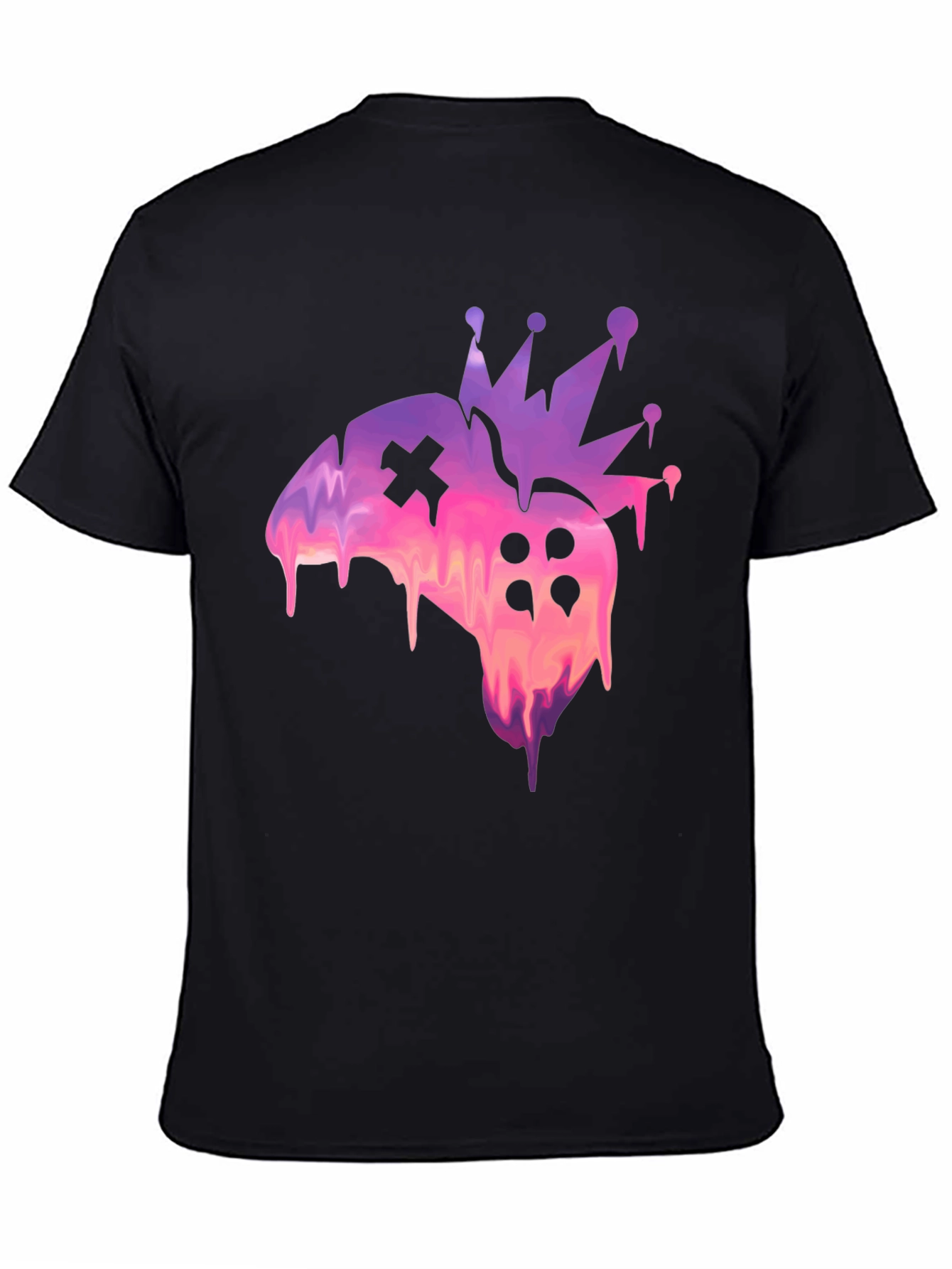 Black Gamer King Tee - Crowned Controller Design view 4