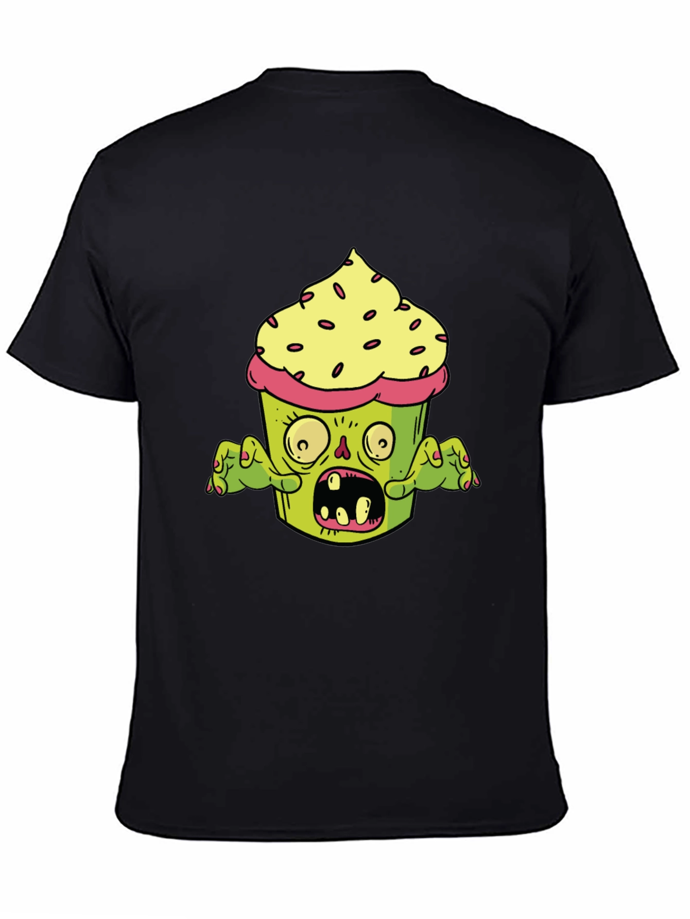 Black Zombie Cupcake T-Shirt - Graphic Novelty Tee view 4
