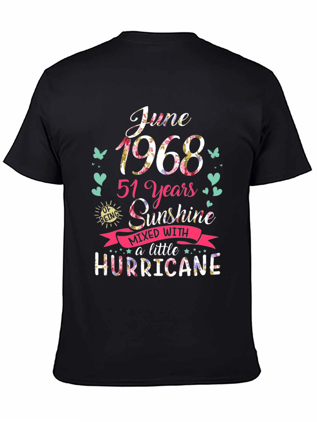 Black June 1968 51 Years Sunshine Hurricane T-Shirt view 4