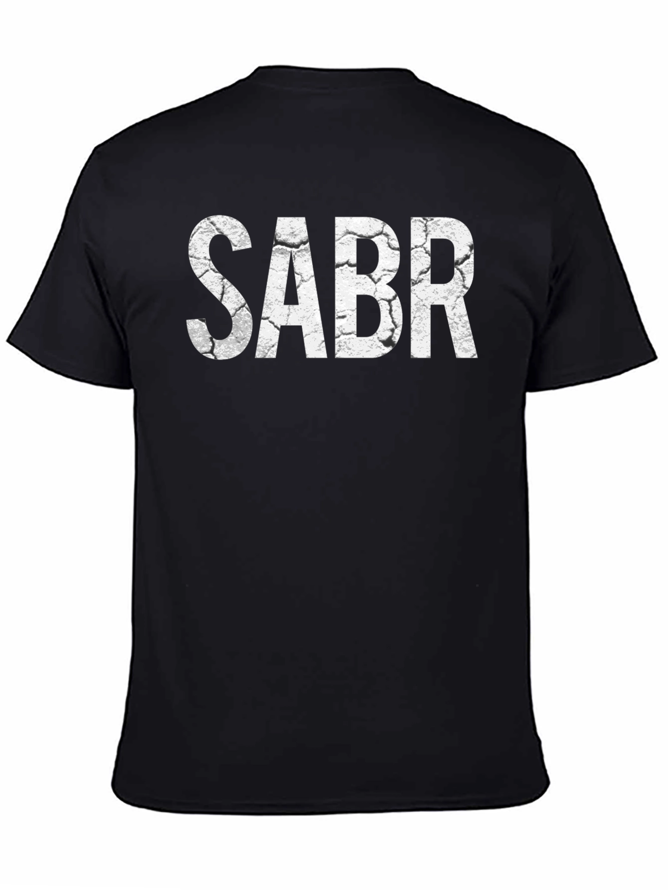 Black SABR Graphic Tee - Cracked Print T-Shirt view 4