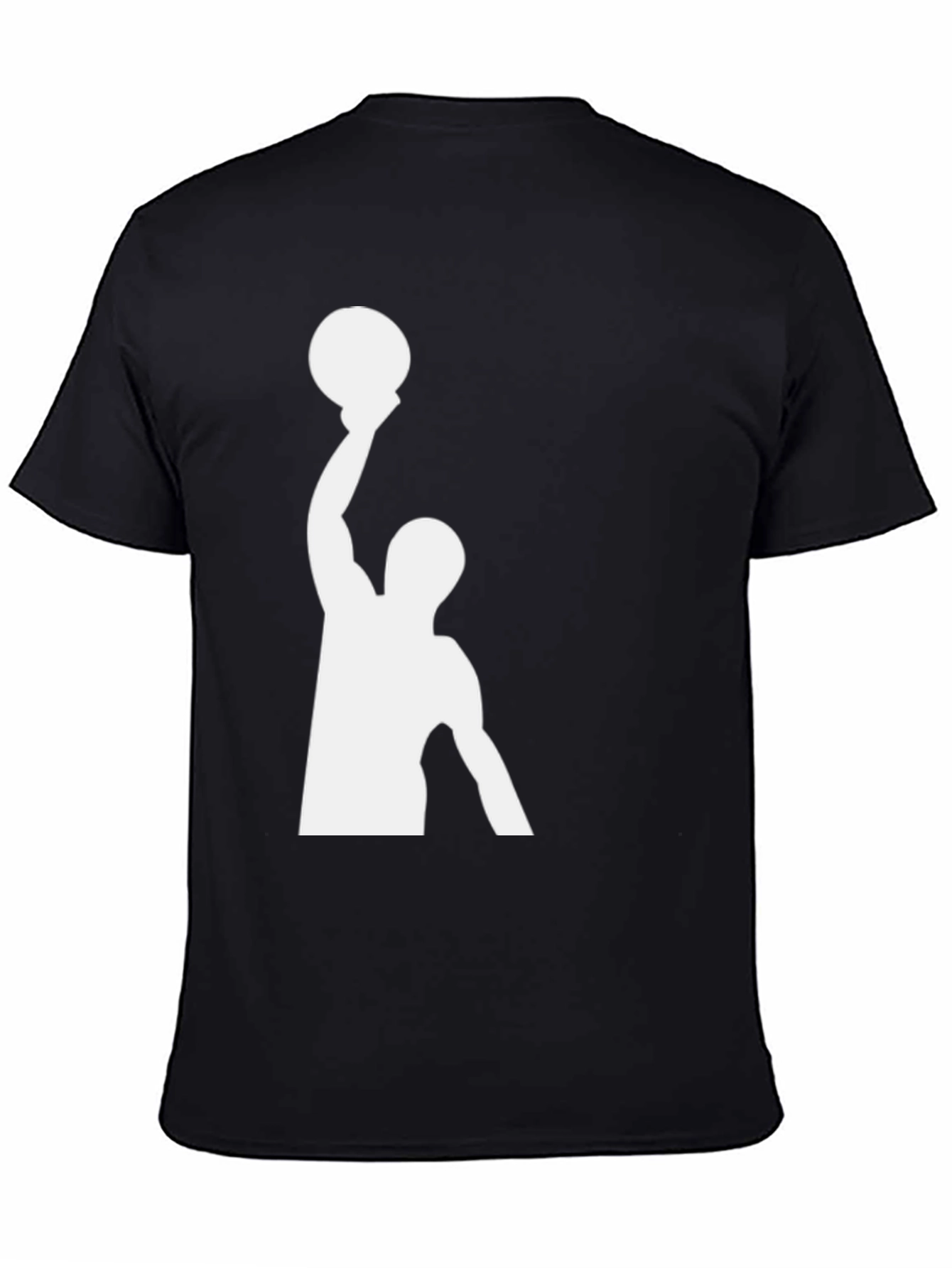Black Basketball Player Graphic Tee - Black Cotton T-Shirt view 4