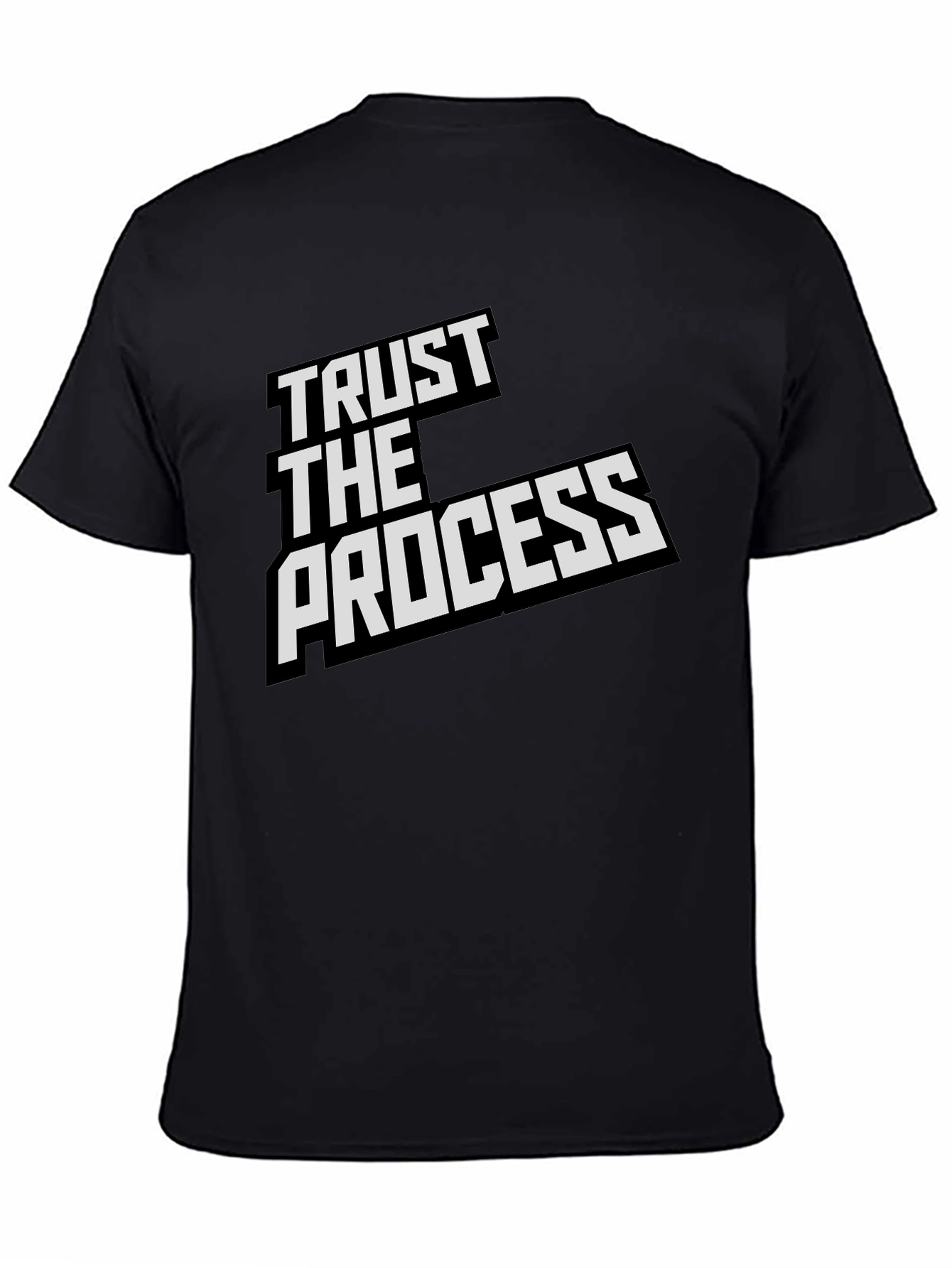 Black Trust The Process Black Graphic T-Shirt view 4