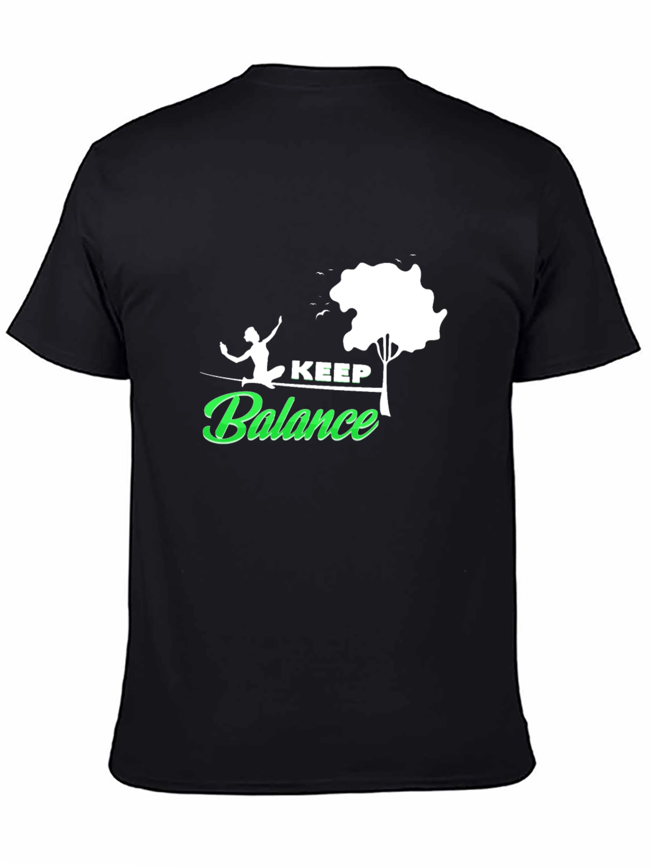 Black Keep Balance Graphic Tee - Black Cotton T-Shirt view 4