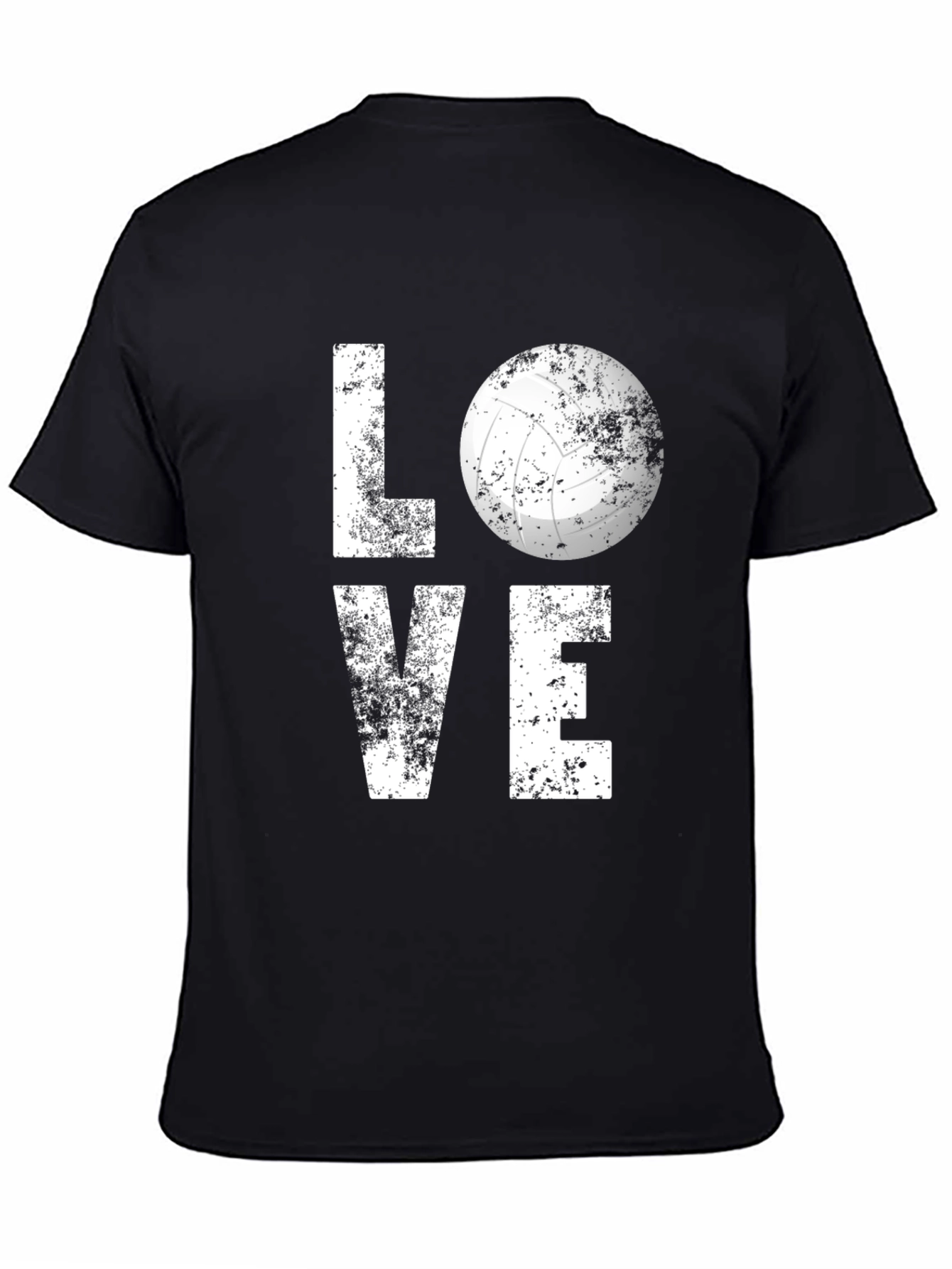 Black Love Volleyball Graphic Tee - Black Cotton Blend view 4