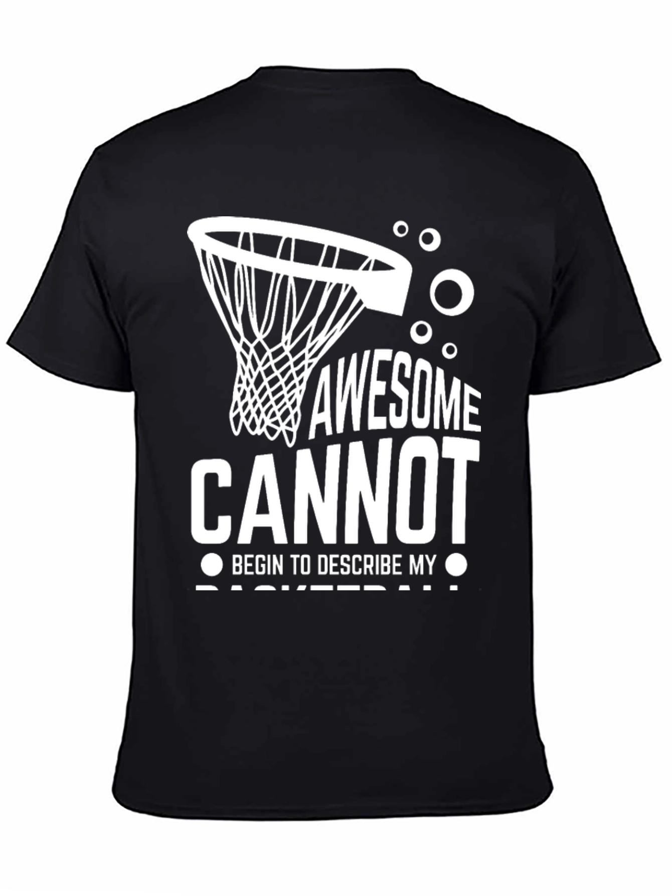 Black Awesome Basketball Graphic Tee - Black view 4