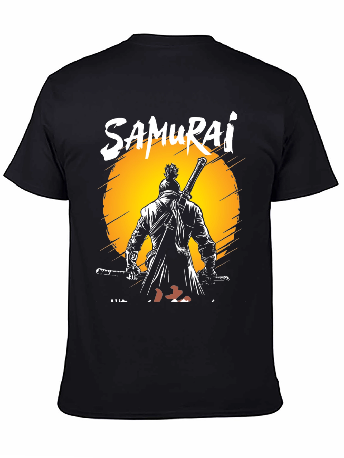 Black Samurai Warrior Graphic Tee - Martial Arts T-Shirt view 4