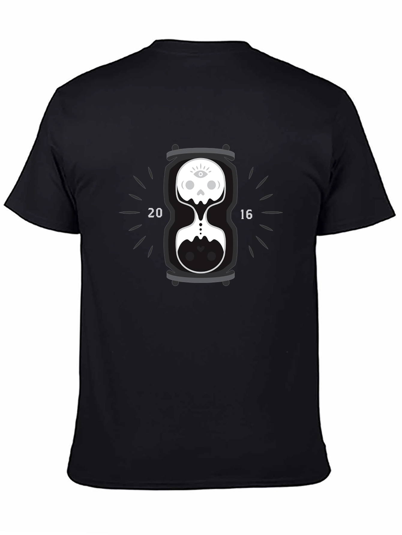 Black Skull Hourglass Graphic Tee - Time Flies! view 4