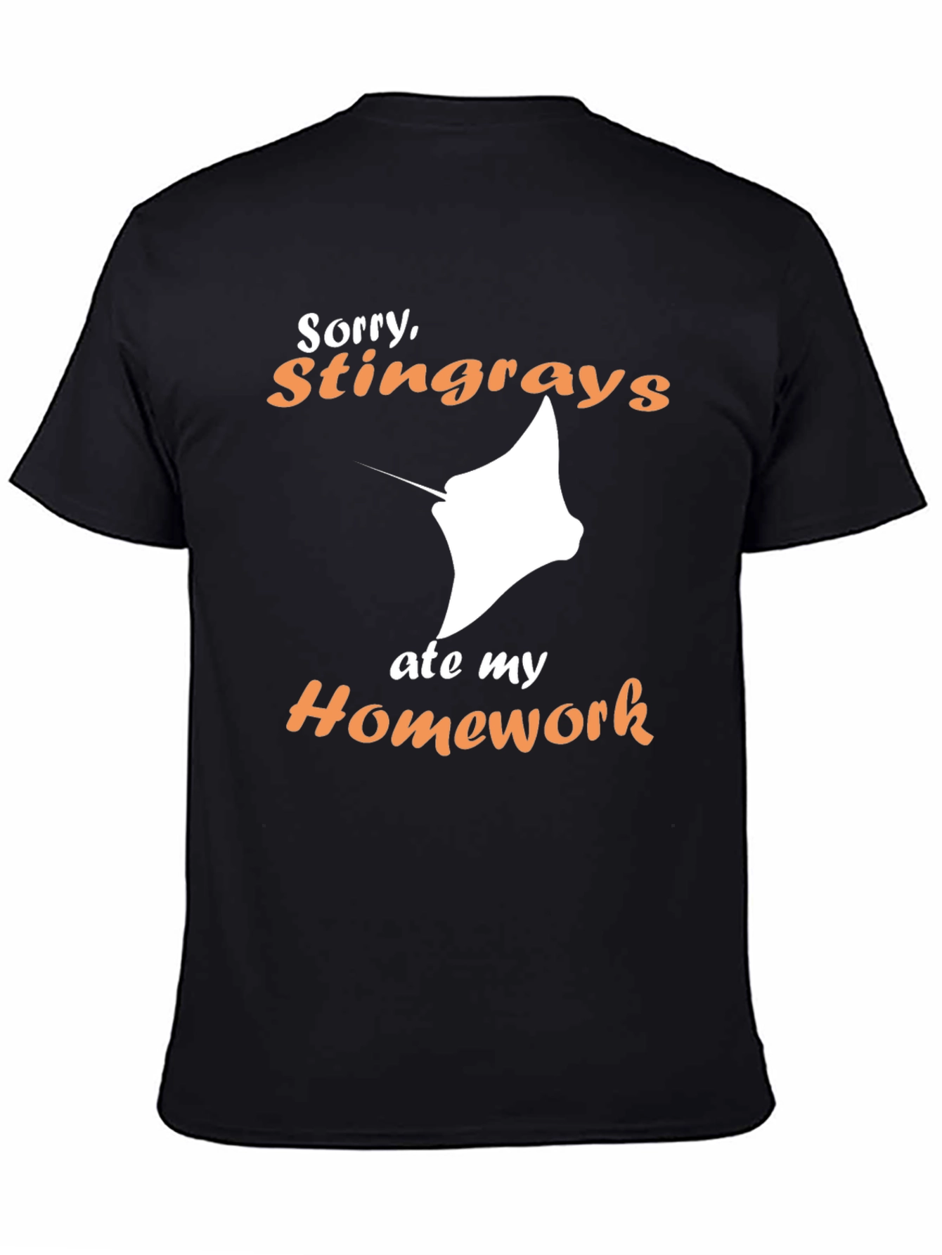 Black Stingray Ate My Homework Graphic T-Shirt view 4