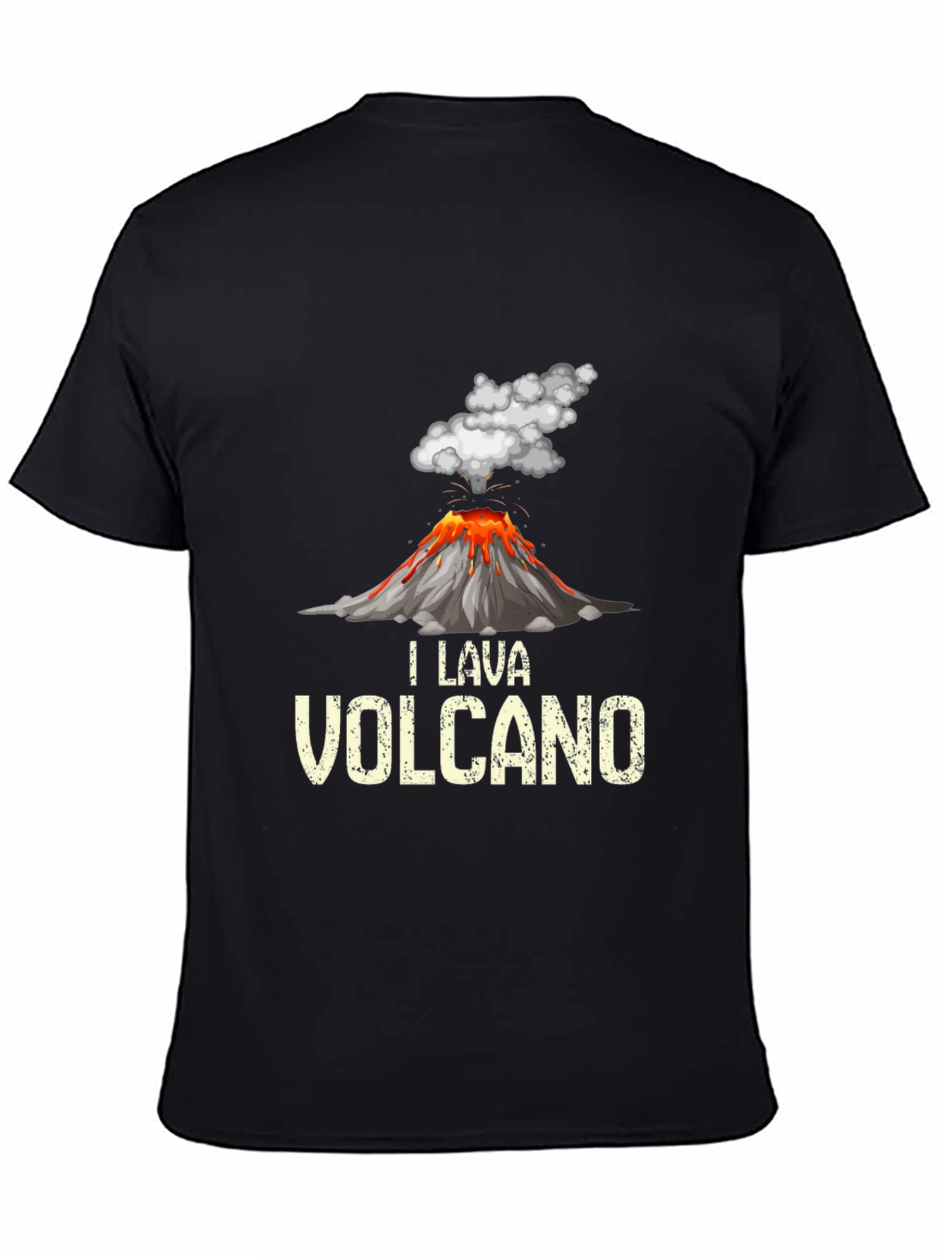 Black Volcano Lava T-Shirt - Unique Graphic Tee view 4