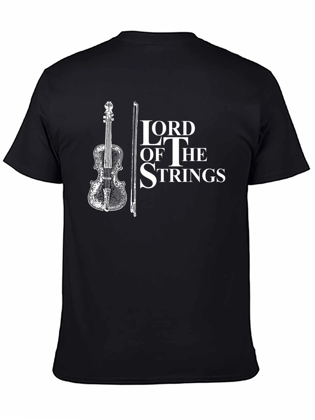 Black Lord of the Strings T-Shirt - Musician Apparel view 4