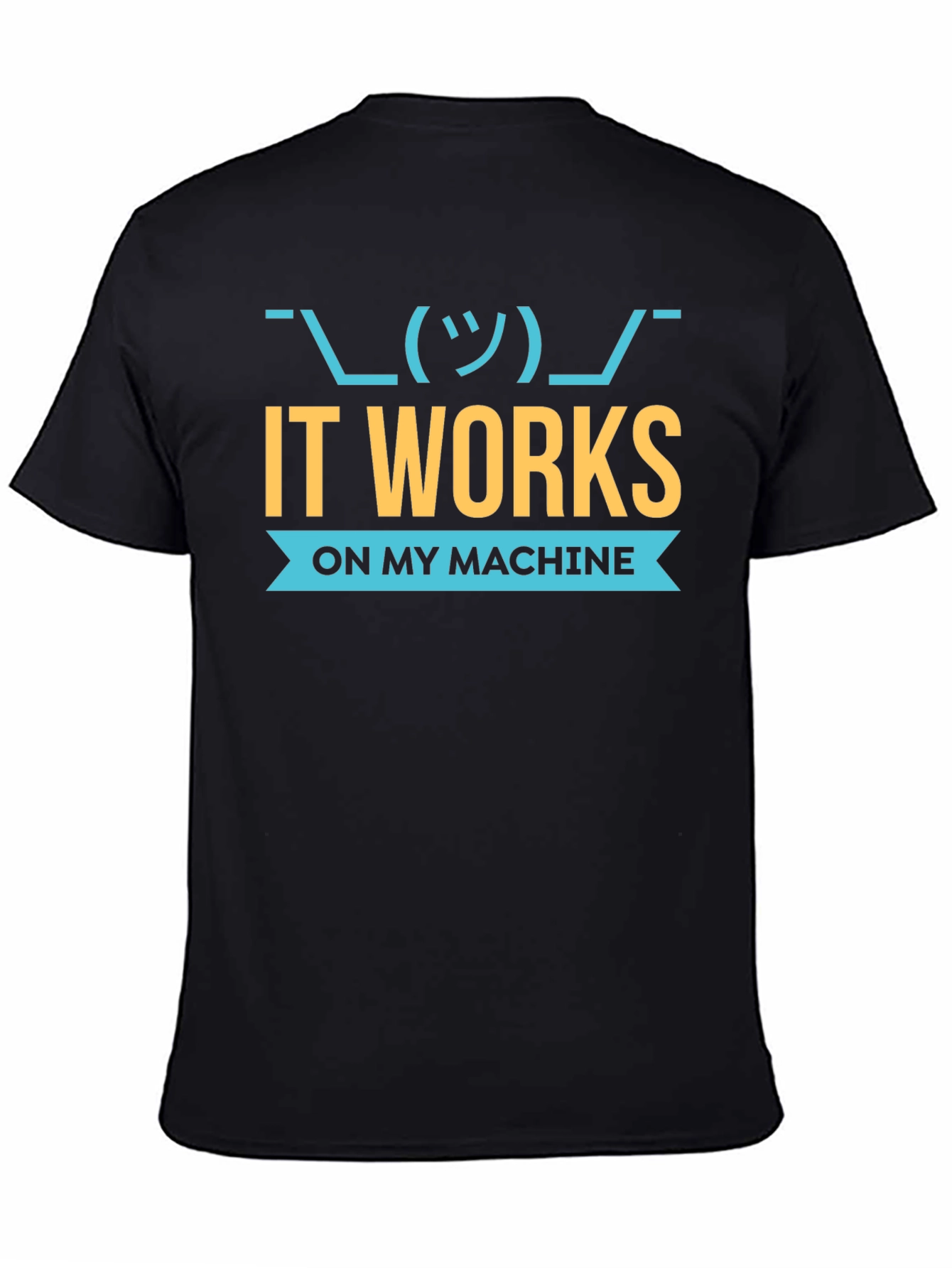 Black It Works On My Machine Programmer T-Shirt view 4