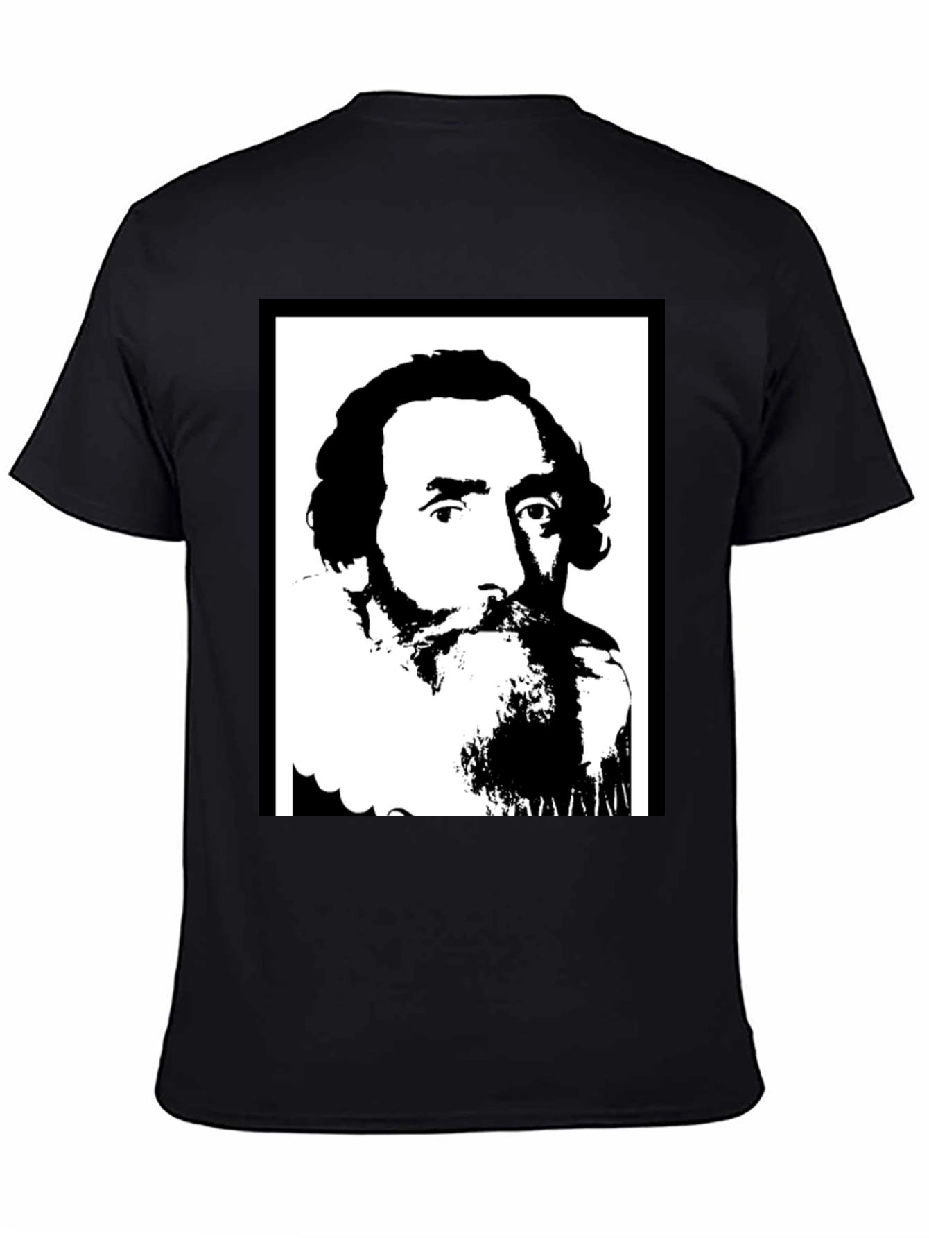 Black Vintage Portrait Graphic Black T-Shirt view 4