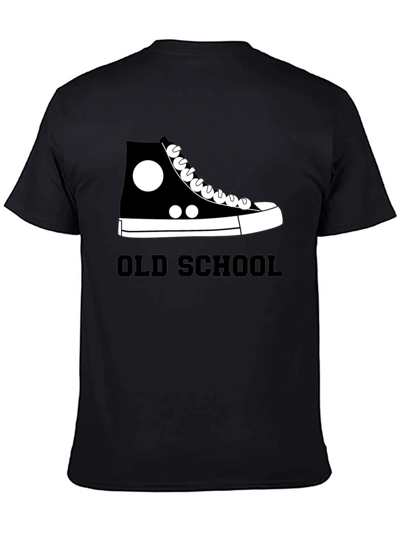 Black Old School High Top Sneaker Graphic T-Shirt view 4
