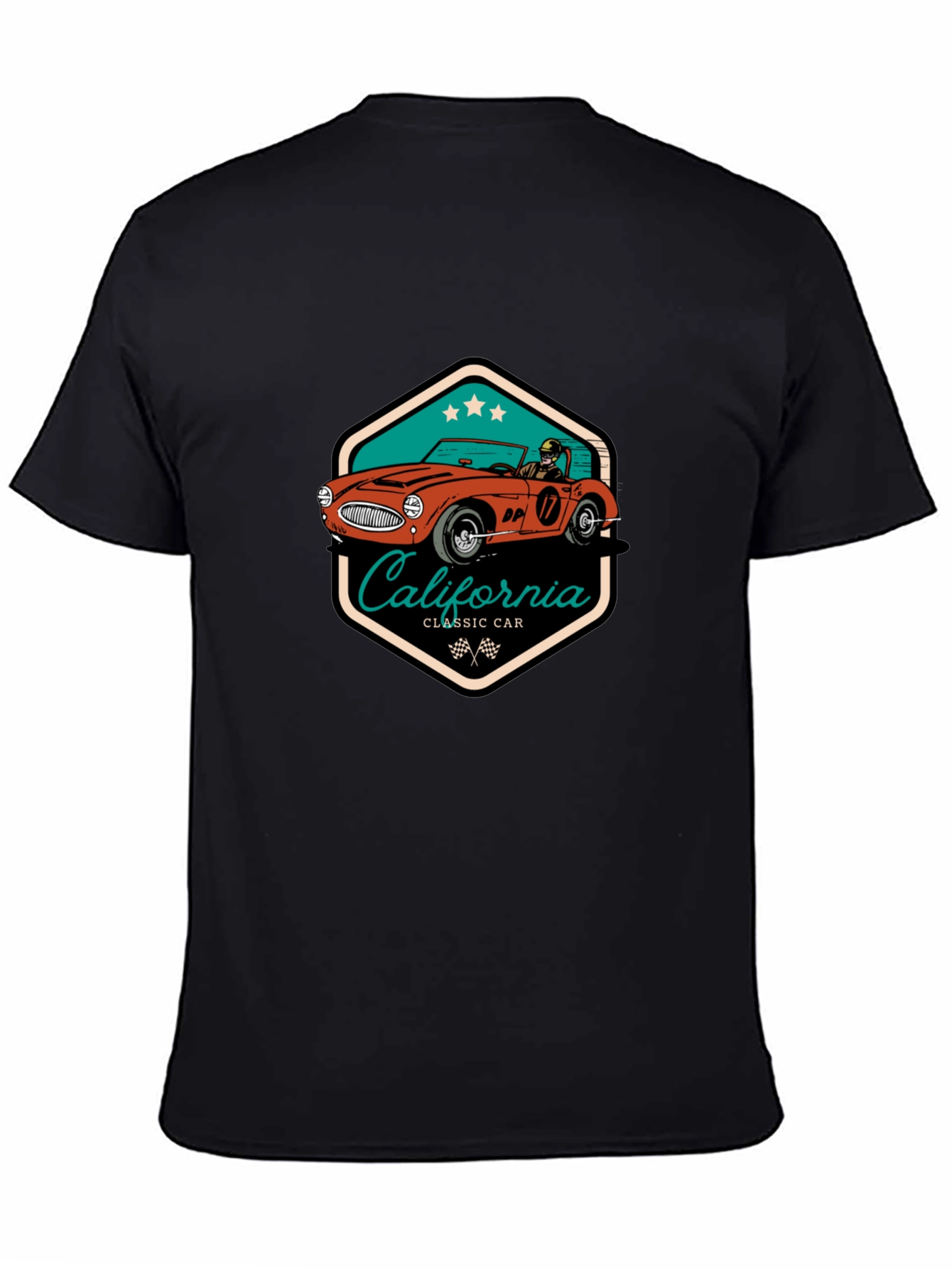 Black Classic Car California T-Shirt view 4