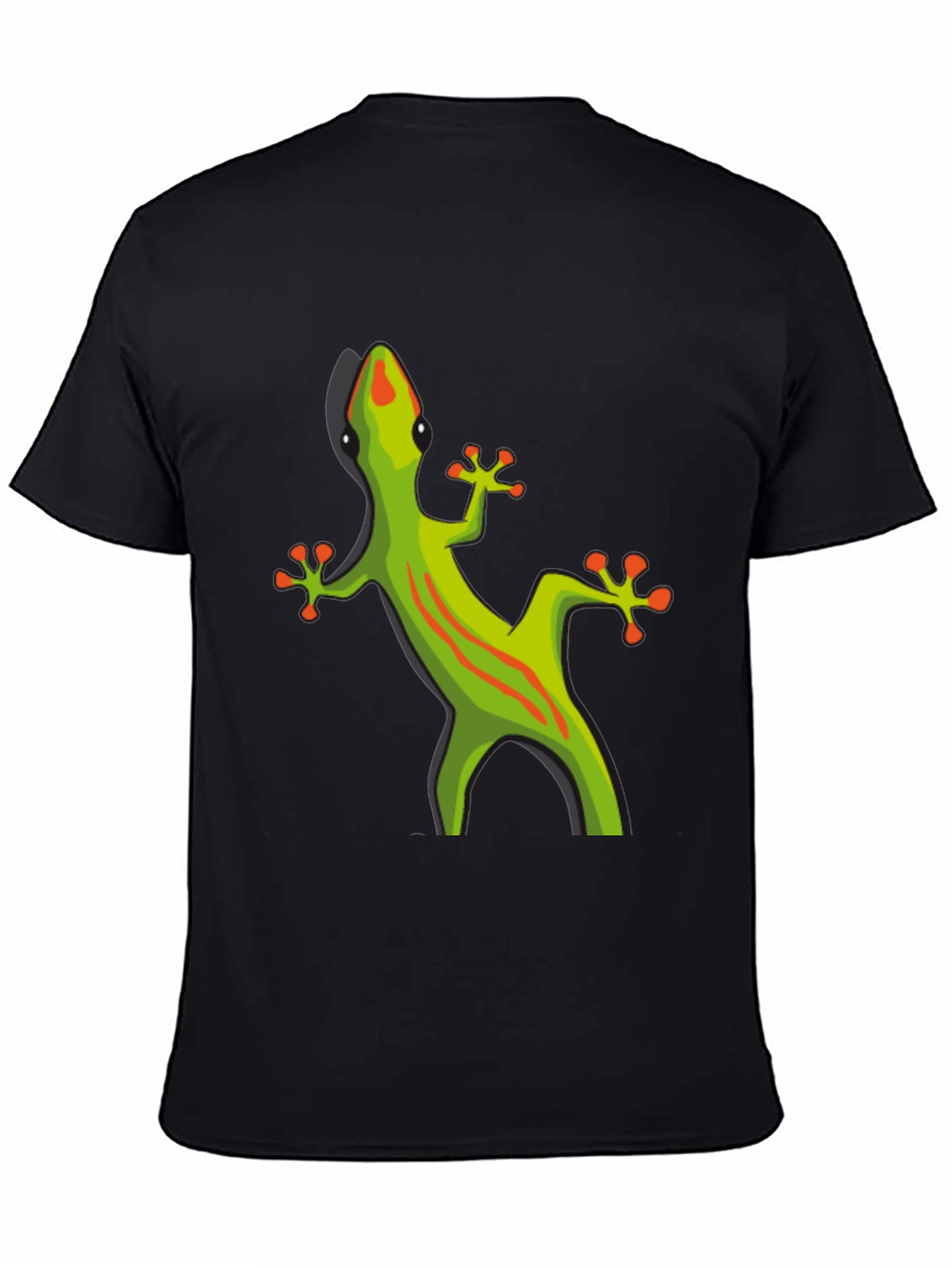 Black Black T-Shirt with Gecko Graphic view 4