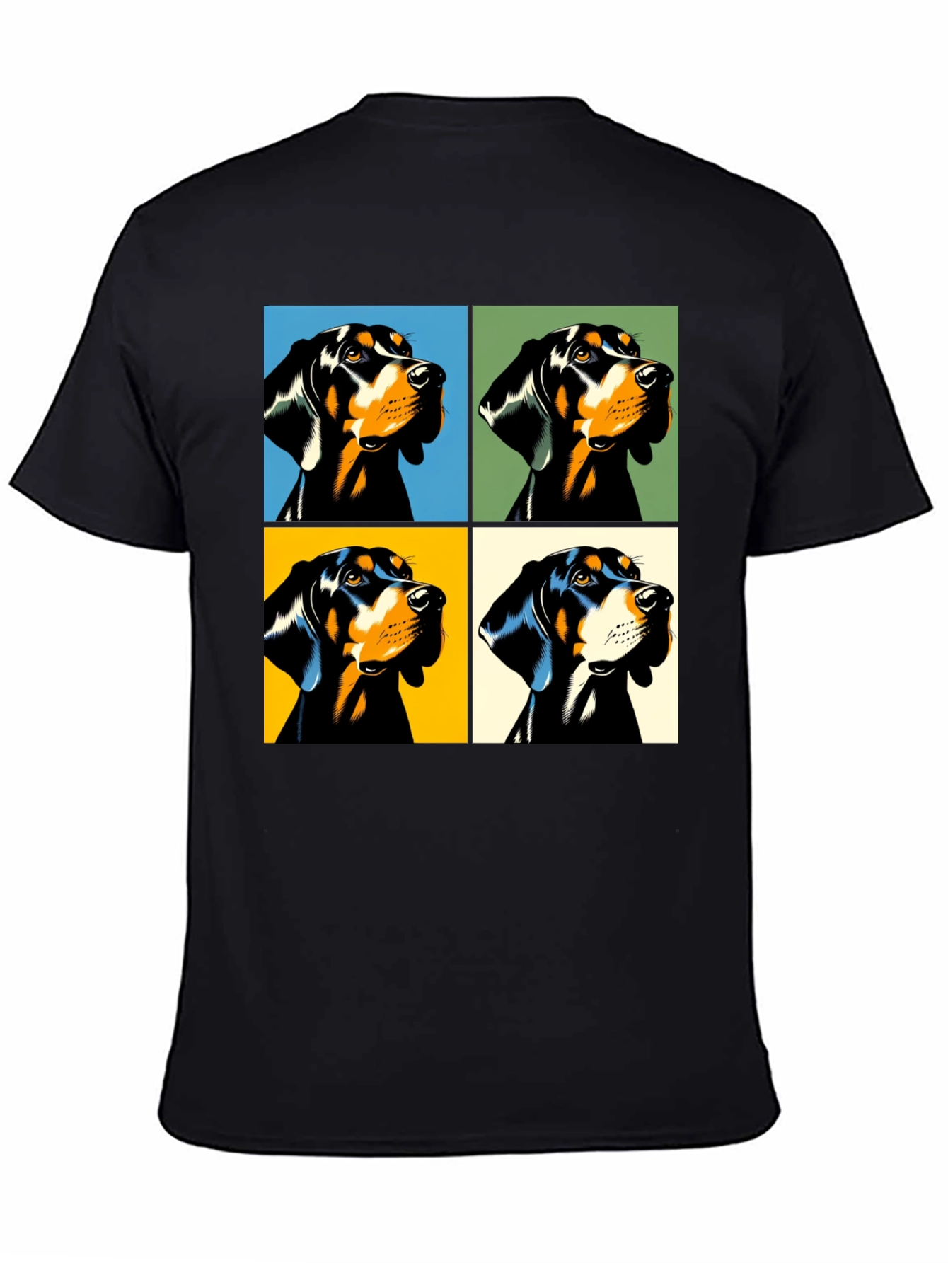 Black Pop Art Dog T-Shirt - Modern Style view 4