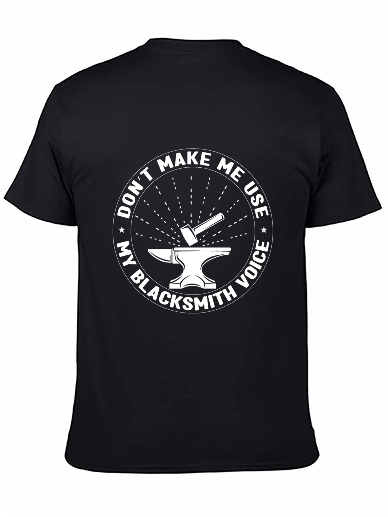 Black Blacksmith Voice T-Shirt Funny Anvil Hammer Tee view 4