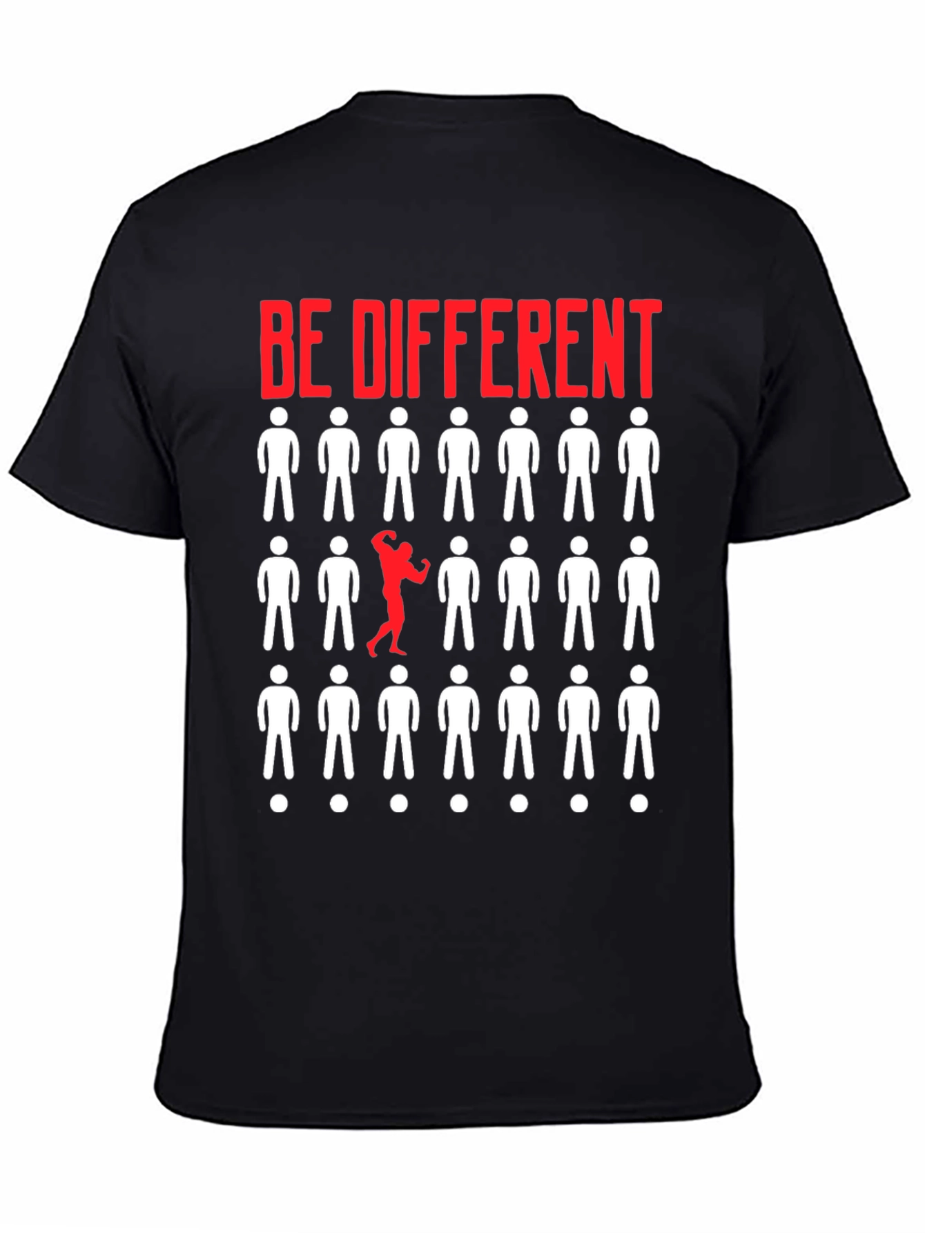 Black Be Different Graphic T-Shirt - Black view 4
