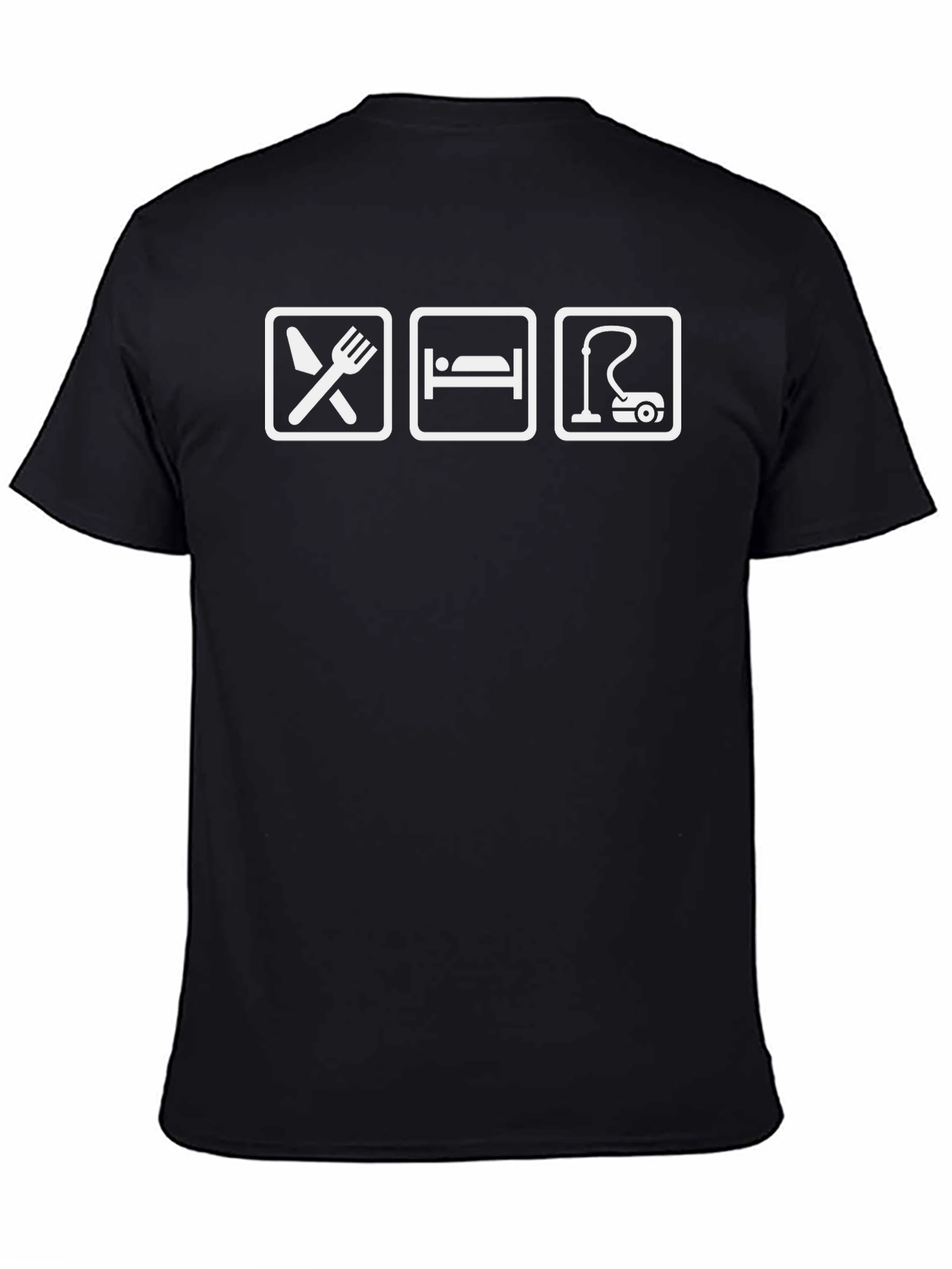 Black Eat, Sleep, Clean T-Shirt - Black Graphic Tee view 4