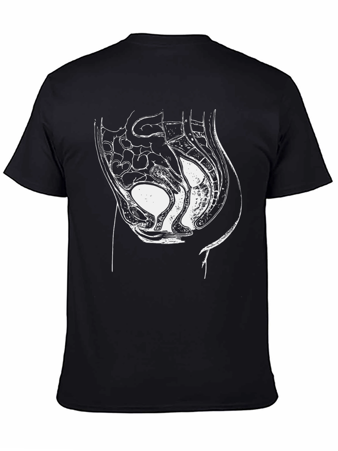 Black Anatomical Reproductive System Unisex T-Shirt view 4