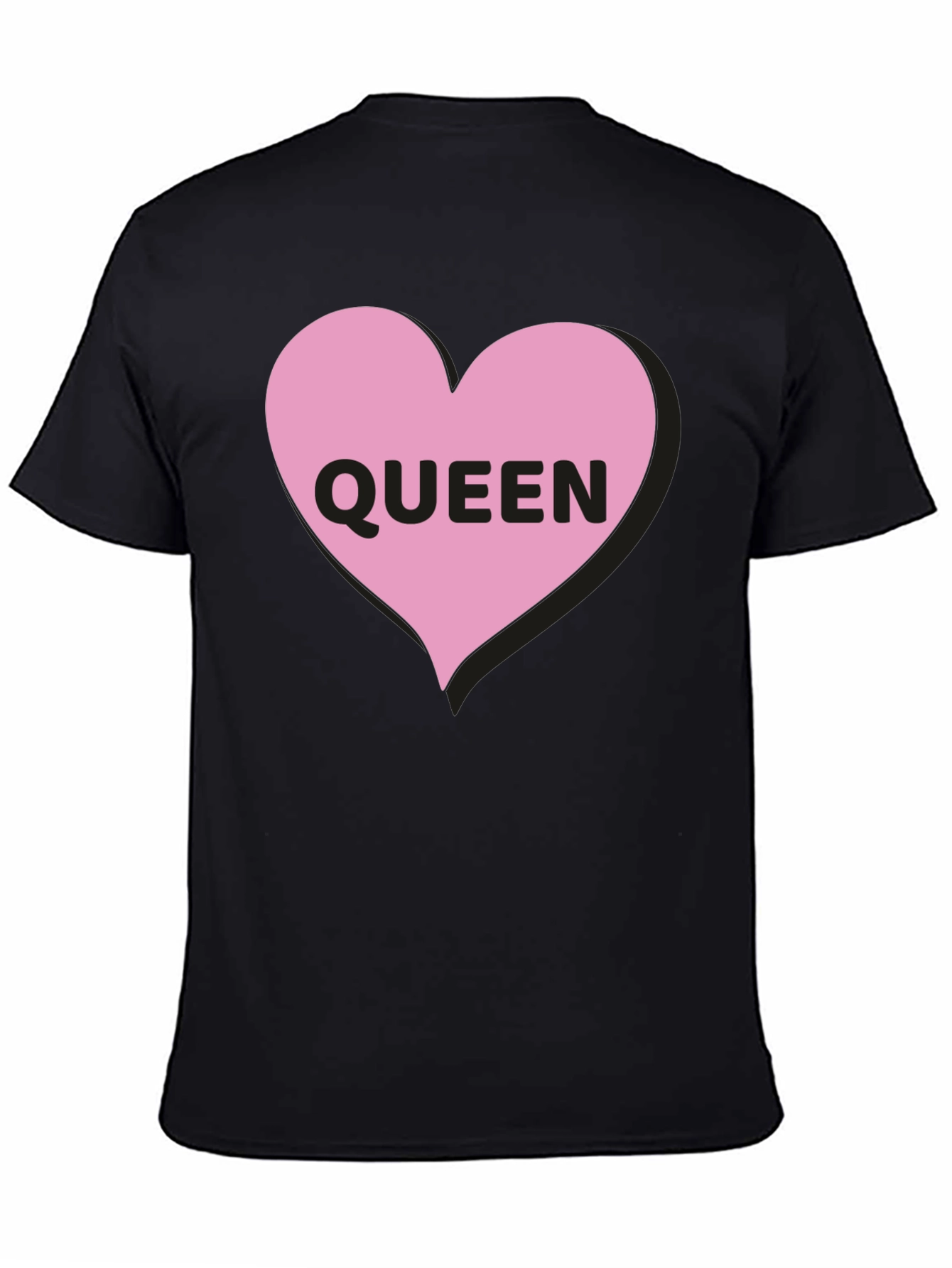 Black Queen Heart Graphic Black T-Shirt view 4