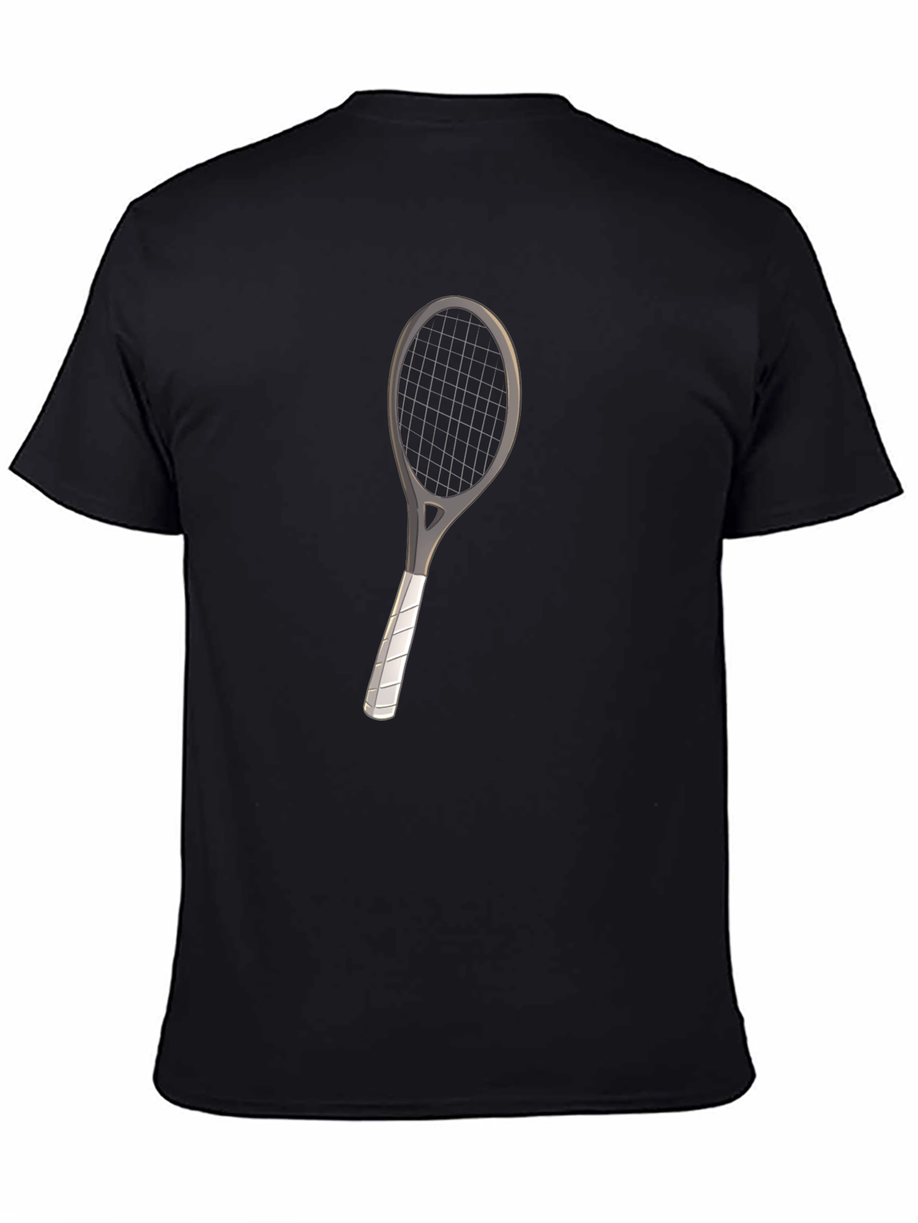 Black Tennis Racket Graphic Tee - Black Cotton view 4