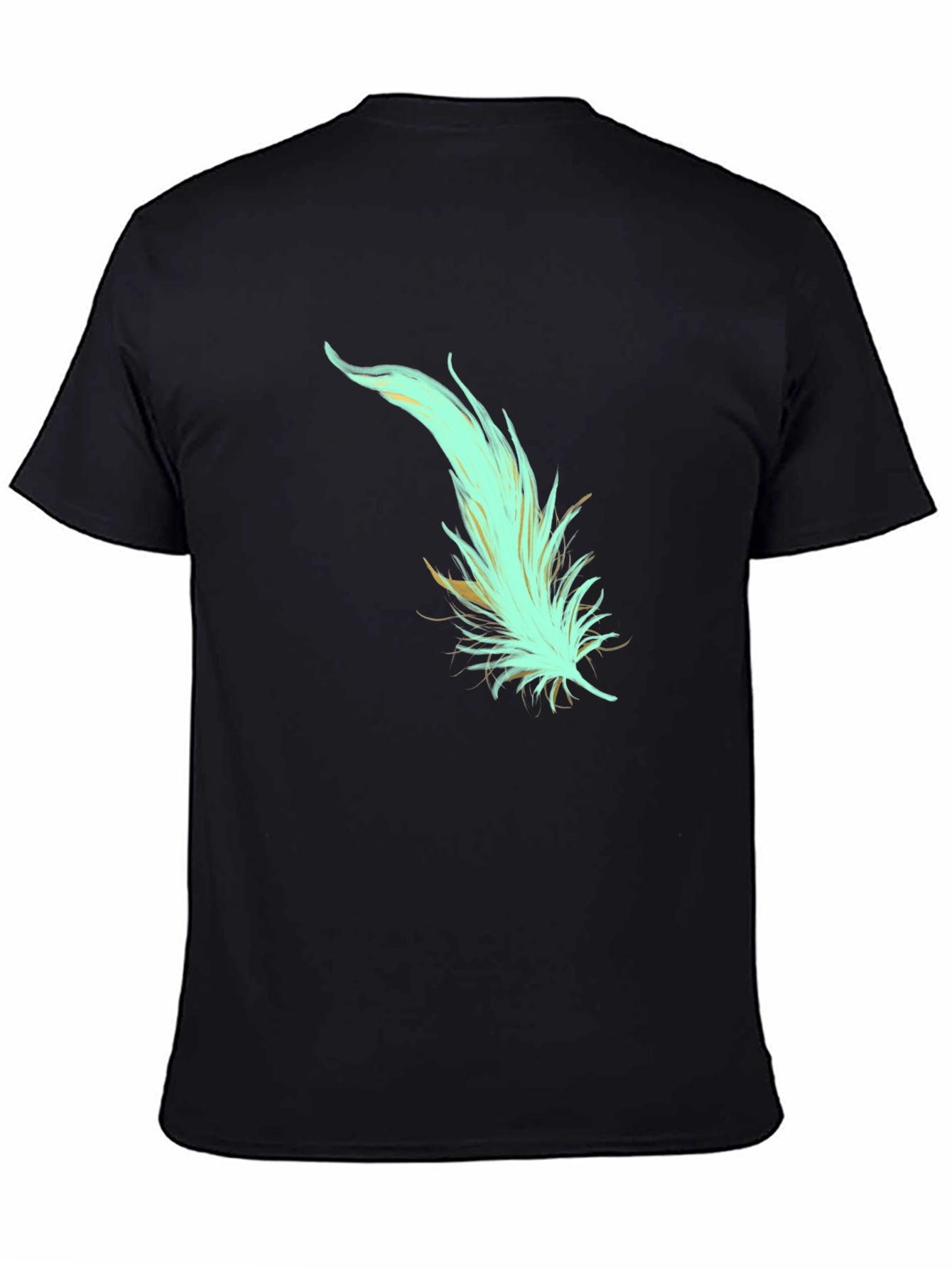 Black Feather Graphic Tee - Soft Cotton Blend, Stylish Design view 4
