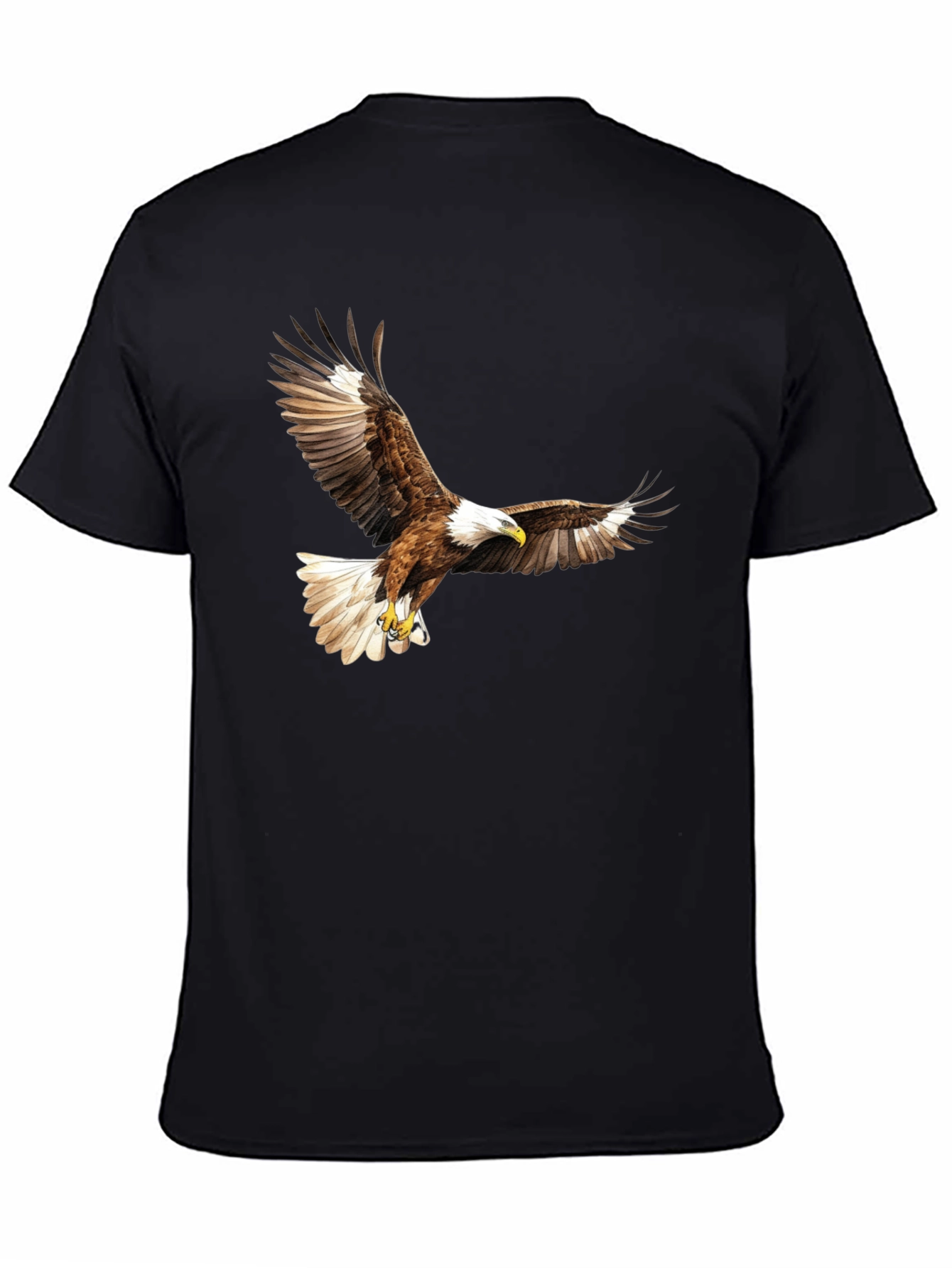 Black Black Eagle Print Graphic Tee view 4