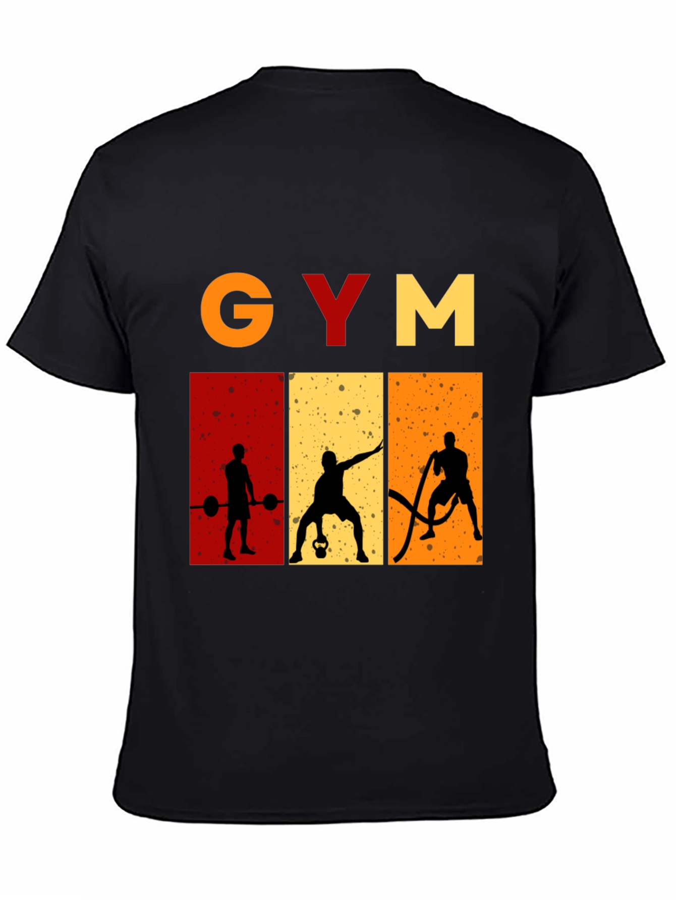Black Gym Motivation Graphic Tee - Fitness Workout Shirt view 4