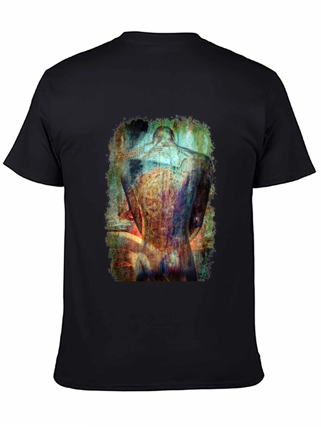 Black Abstract Back Graphic T-Shirt - Modern Art Tee view 4