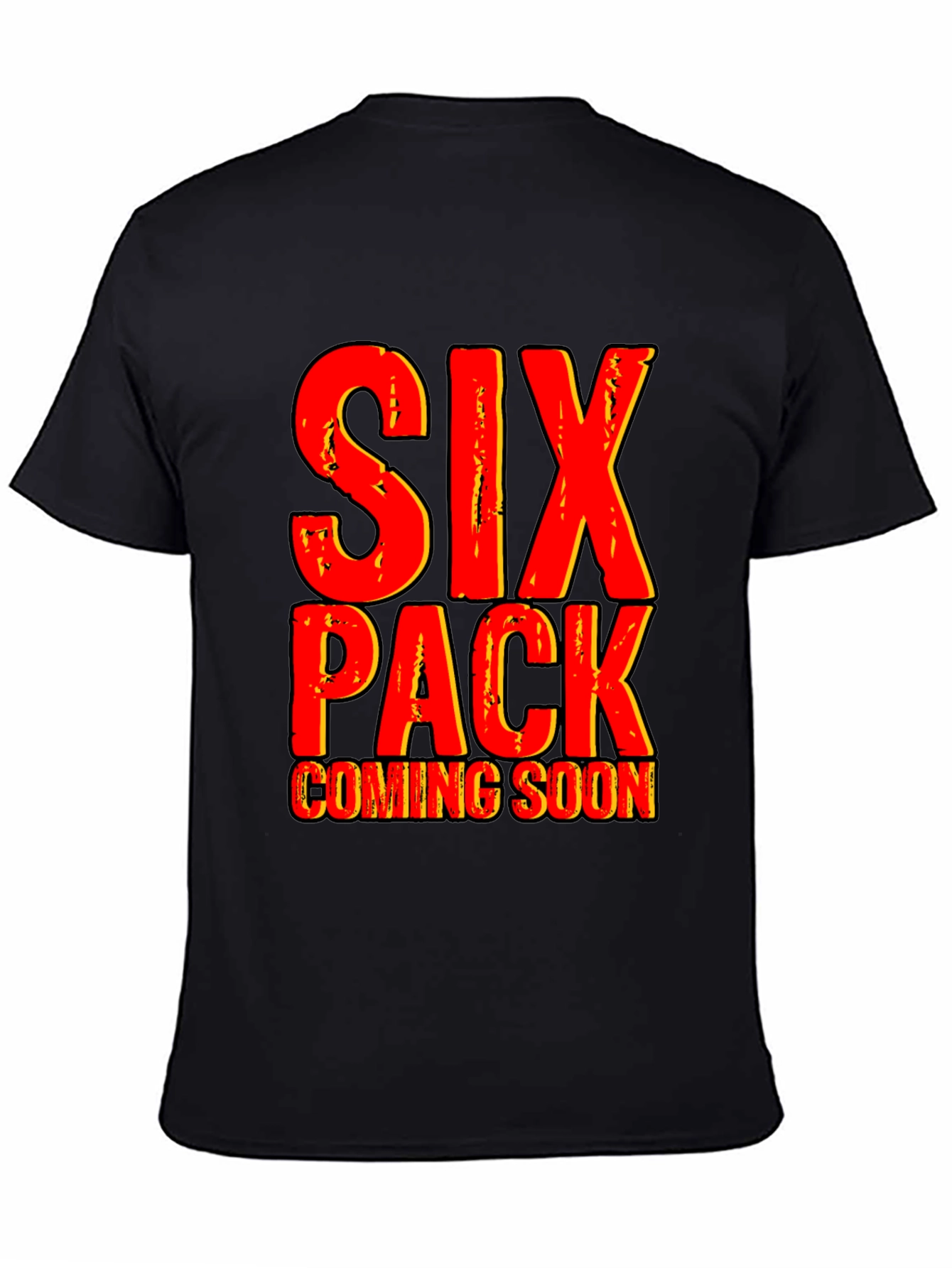 Black Six Pack Coming Soon Funny Graphic Tee view 4