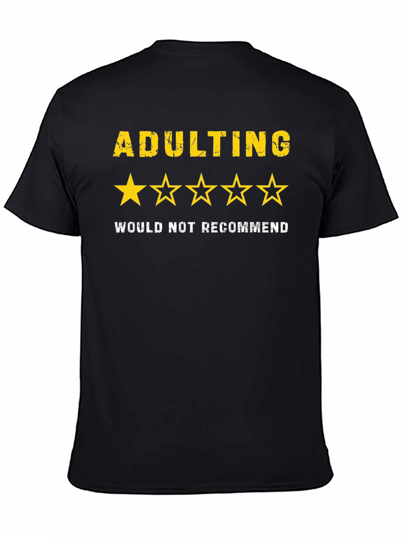 Black Adulting One-Star Tee - Not Recommended Graphic T-Shirt view 4