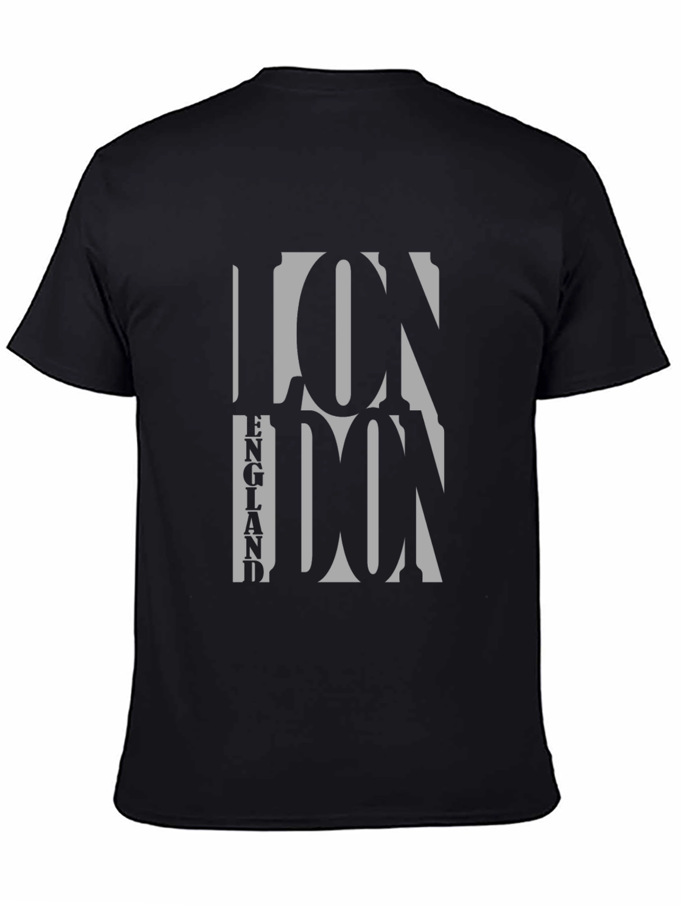 Black London England Graphic Print Men's T-Shirt view 4