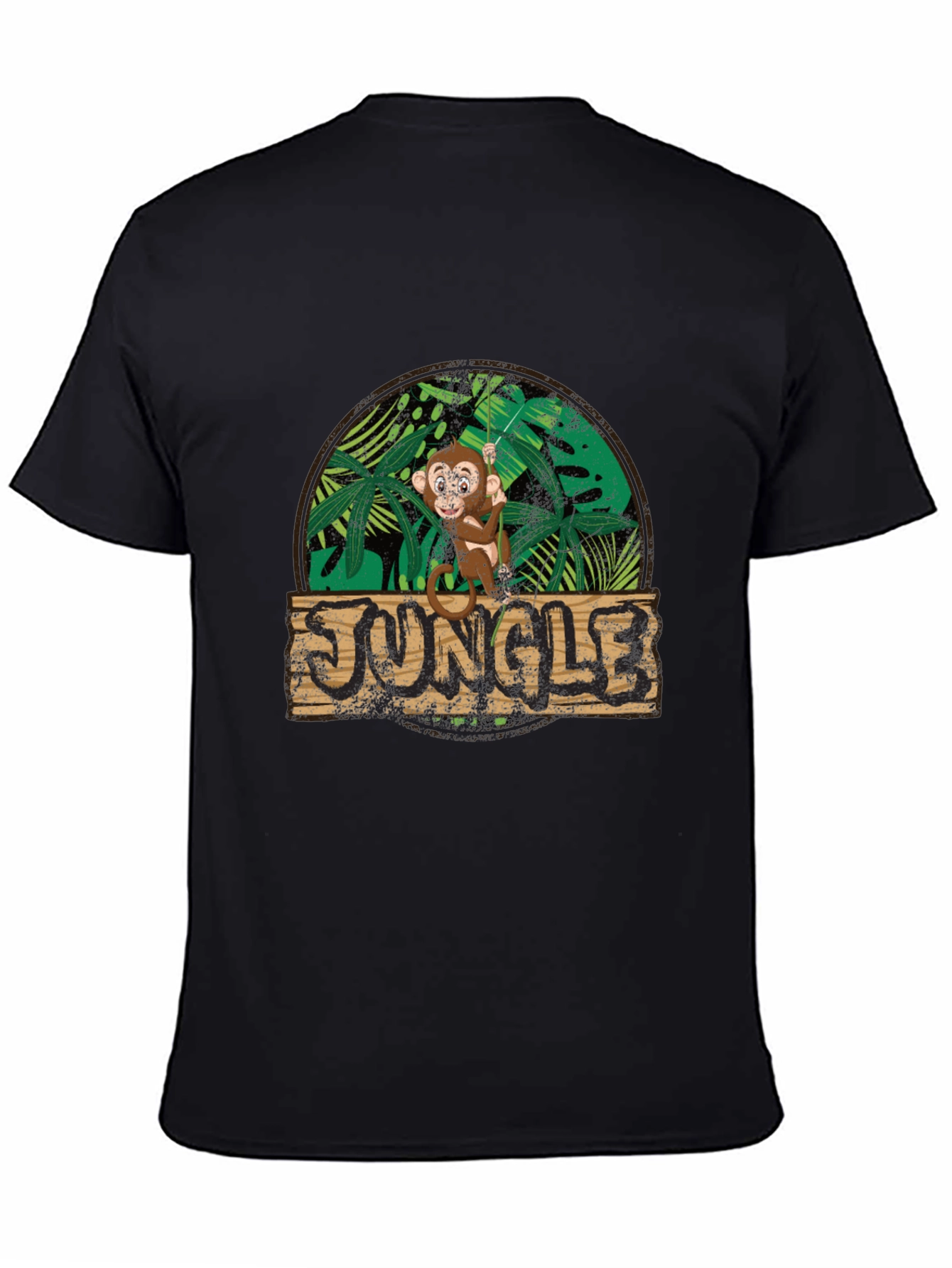 Black Jungle Monkey Graphic Tee - Funky Design view 4