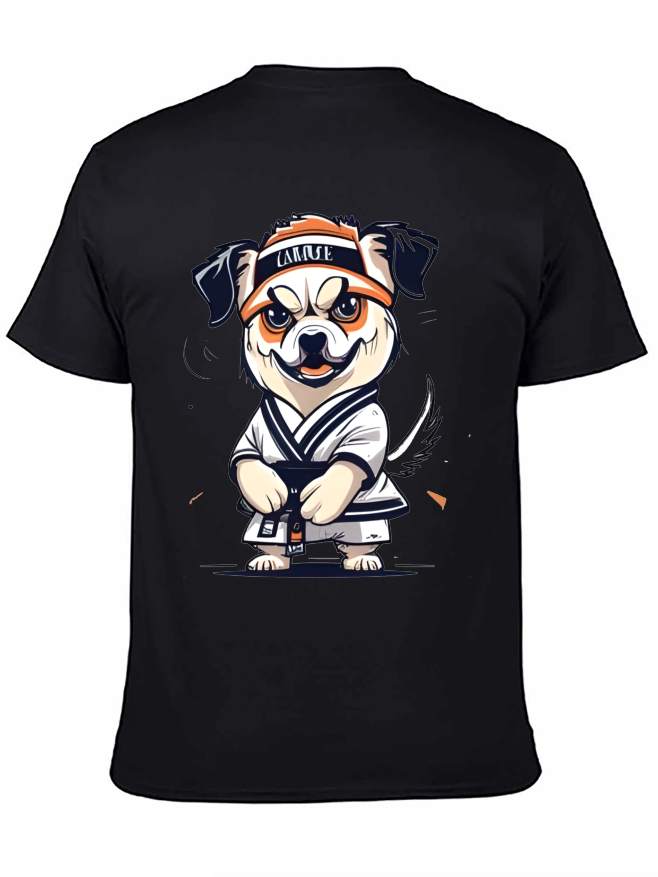 Black Karate Dog Graphic T-Shirt view 4
