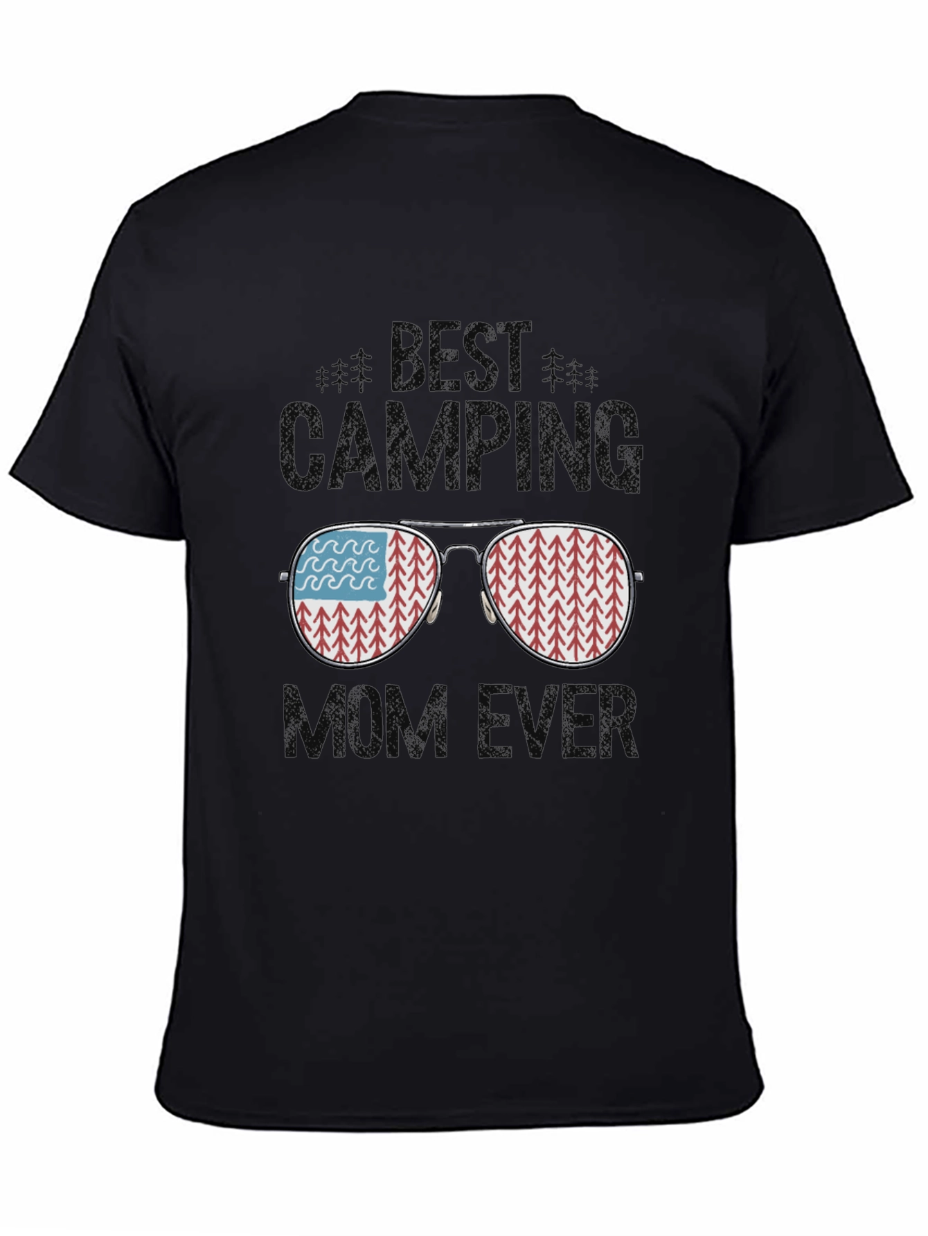 Black Best Camping Mom Ever T-Shirt view 4