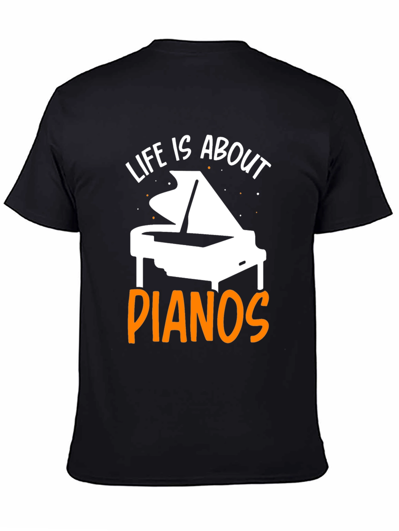 Black Life Is About Pianos Black T-Shirt view 4