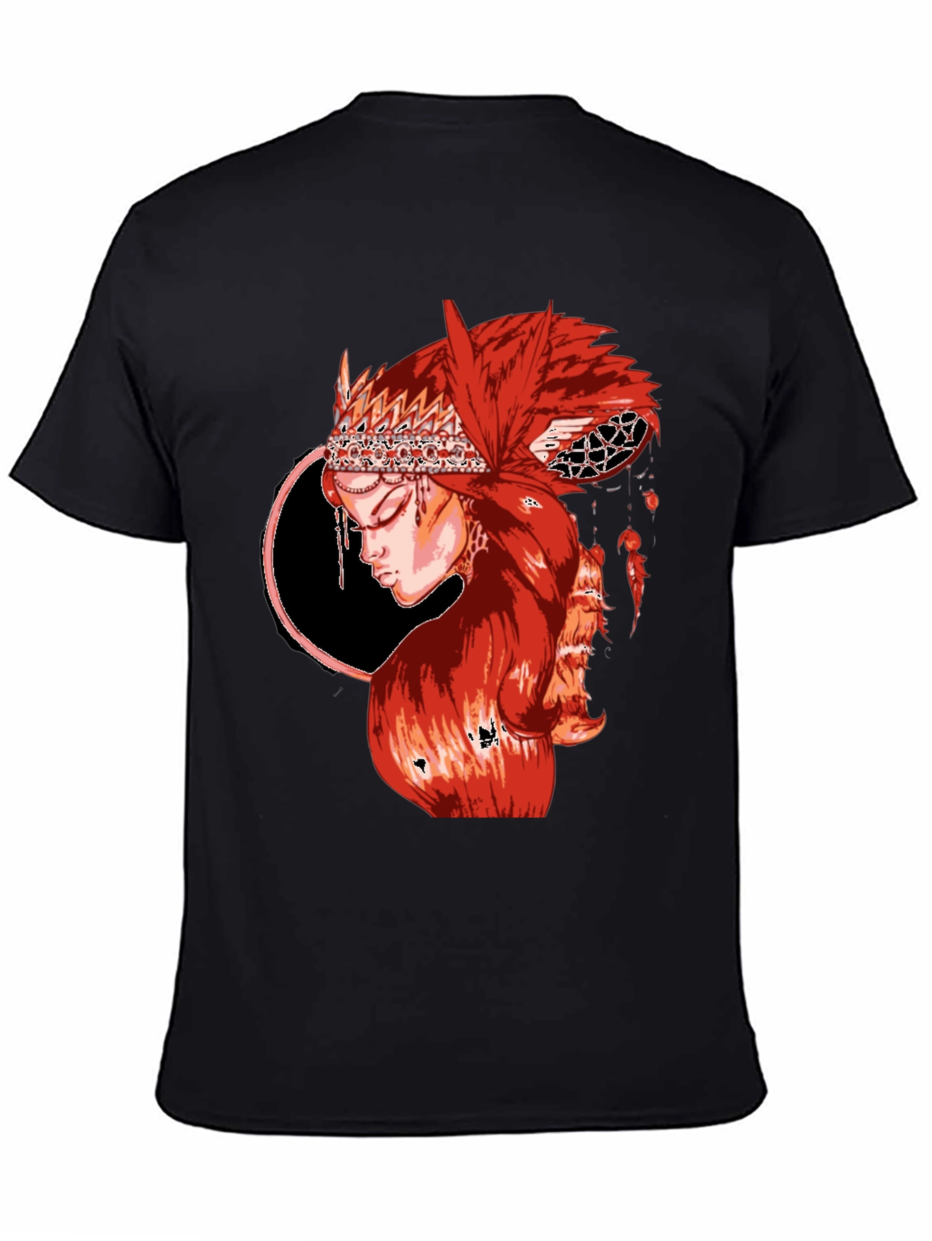 Black Red Haired Woman Graphic T-Shirt view 4