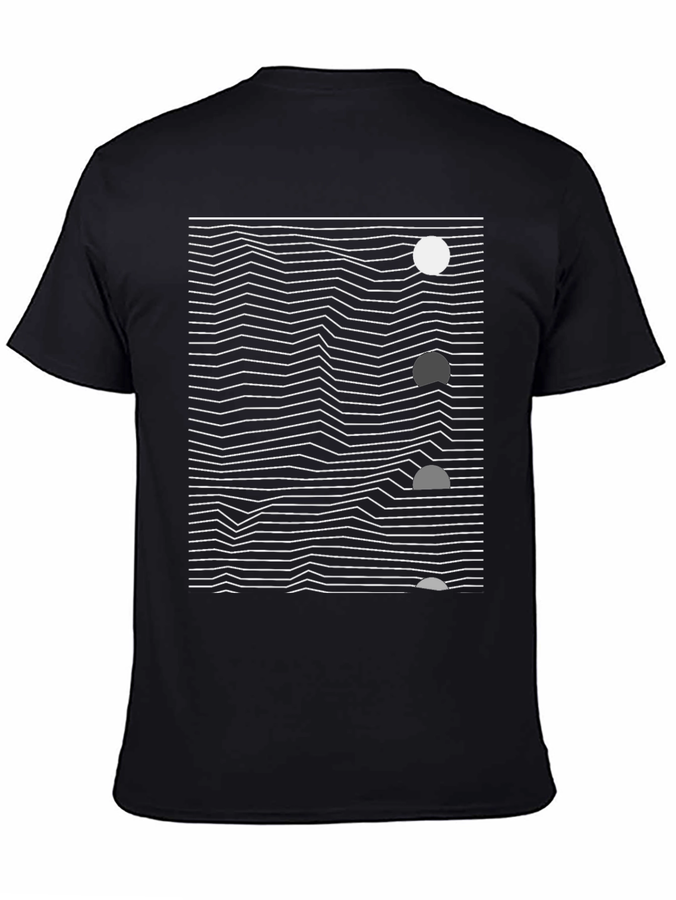 Black Abstract Geometric Graphic Tee - Modern Art Shirt view 4