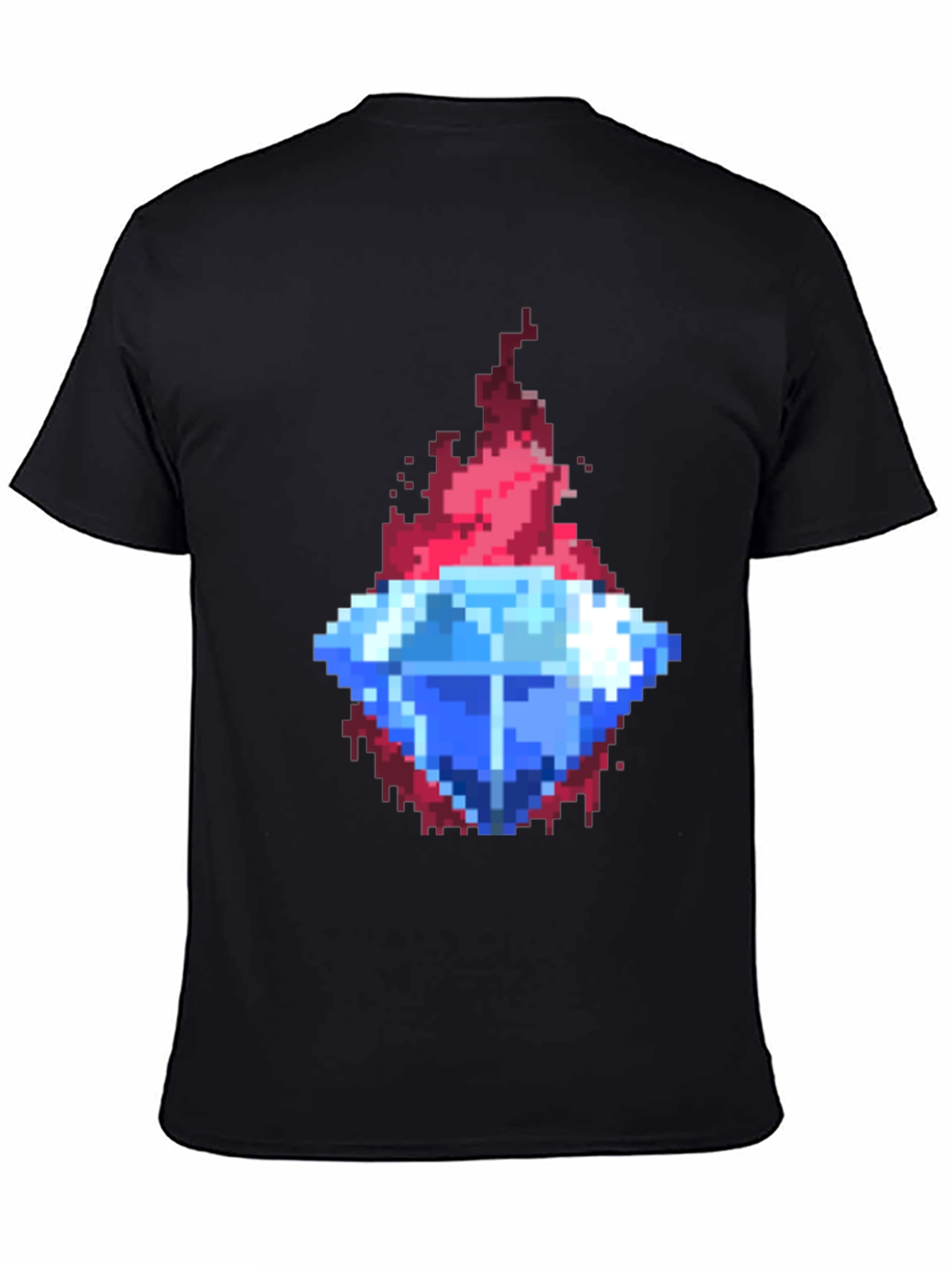 Black Pixel Art Diamond Tee - Retro Gaming Style view 4
