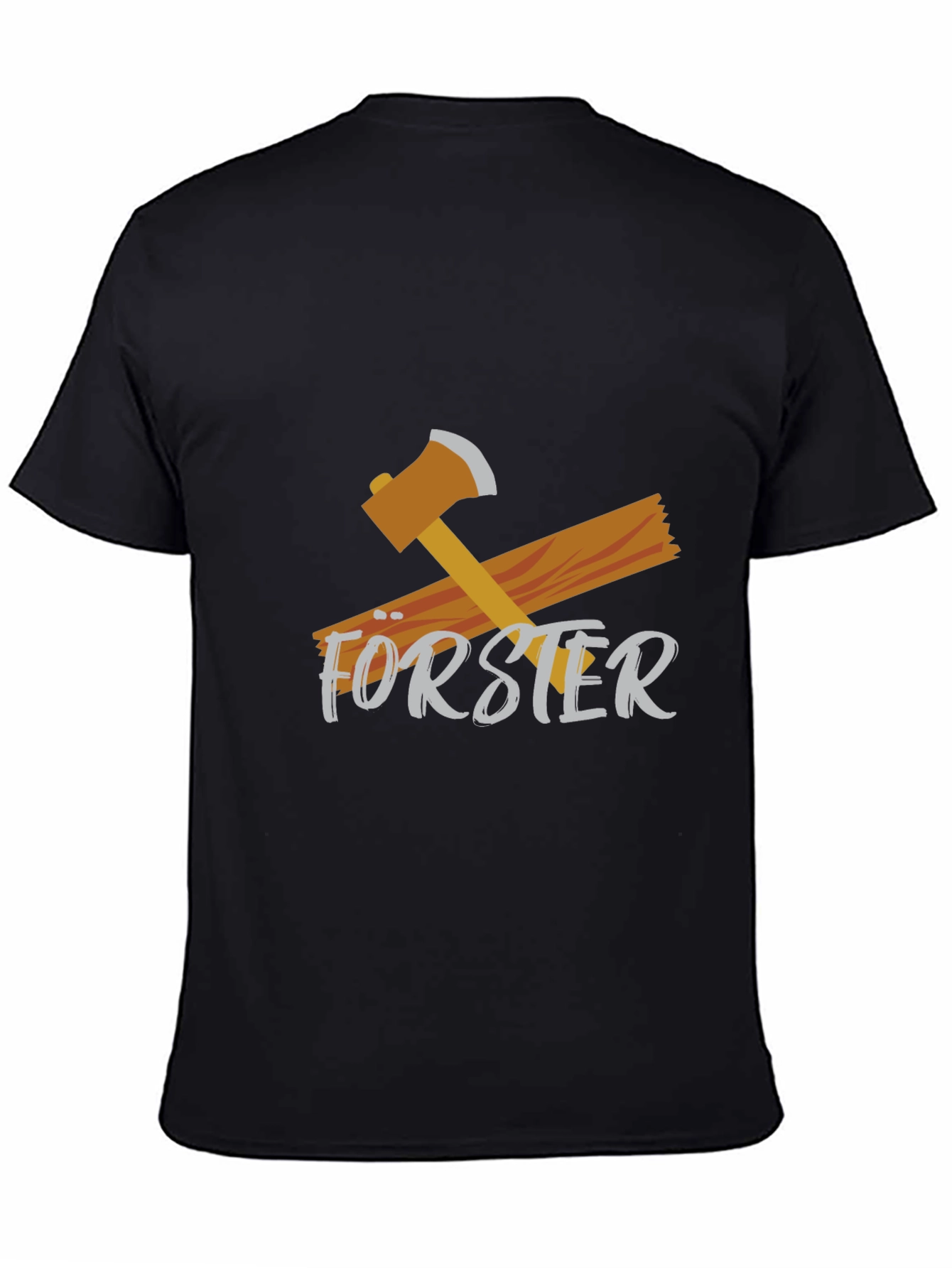 Black Forster Lumberjack T-Shirt - Axe Wood Graphic Tee view 4