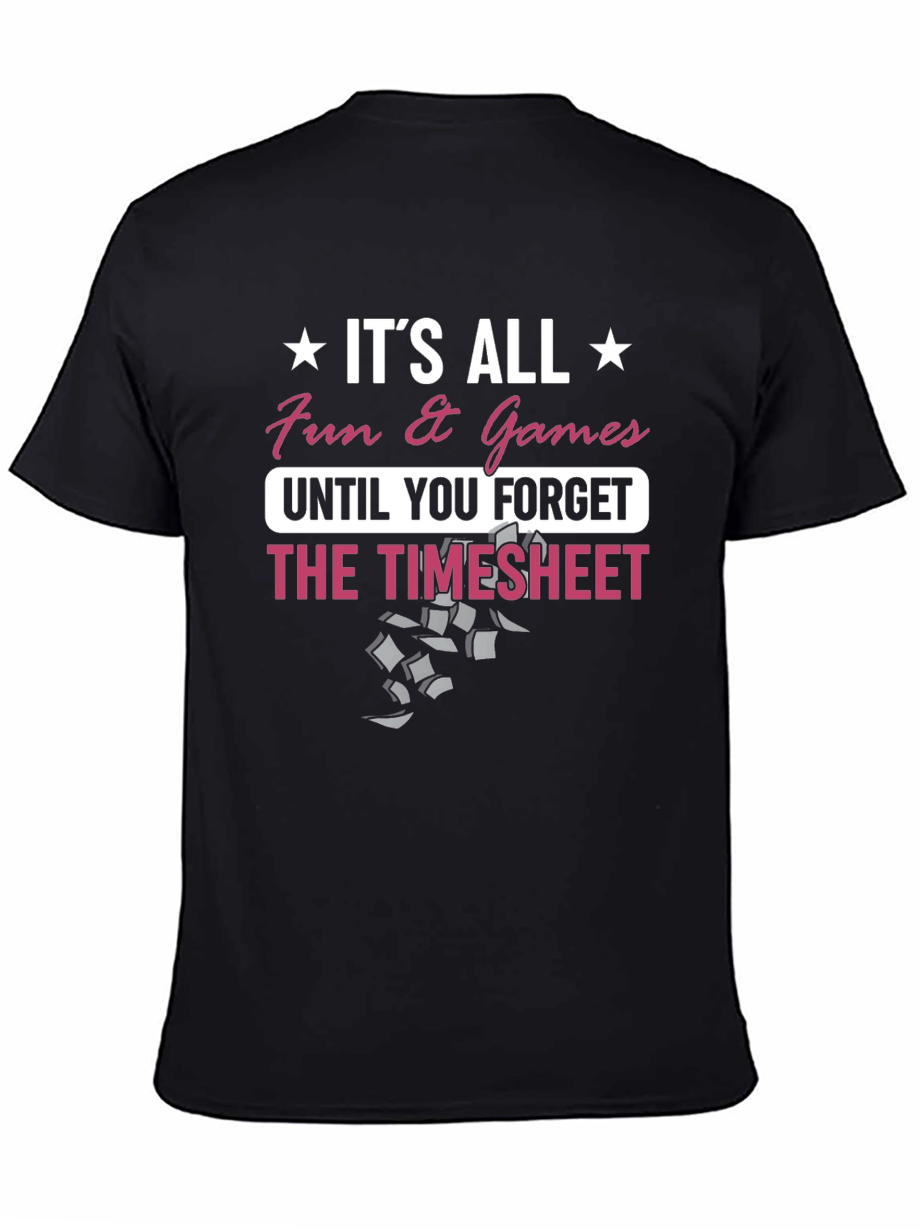 Black Fun & Games Timesheet Graphic T-Shirt view 4