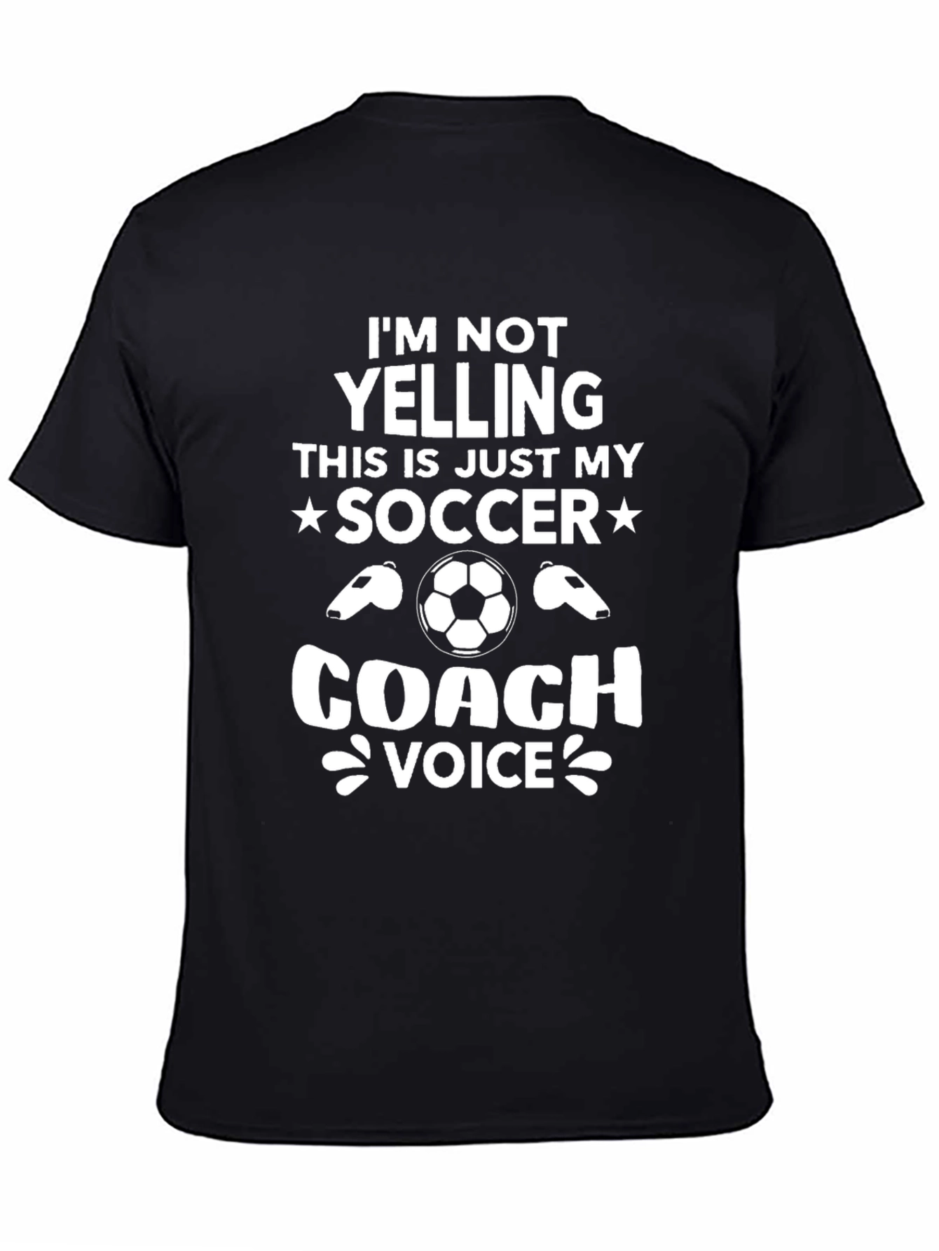 Black Soccer Coach Voice T-Shirt - Funny Coach Tee view 4