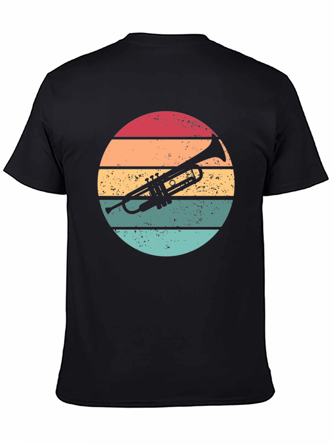 Black Retro Trumpet Graphic Tee view 4