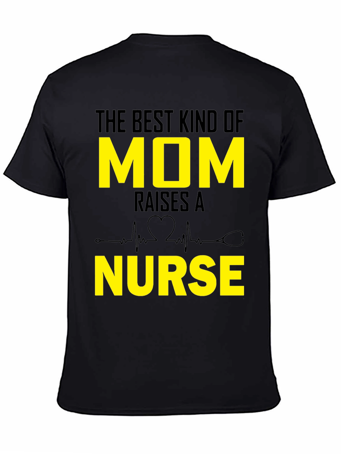 Black Best Mom Nurse T-Shirt view 4