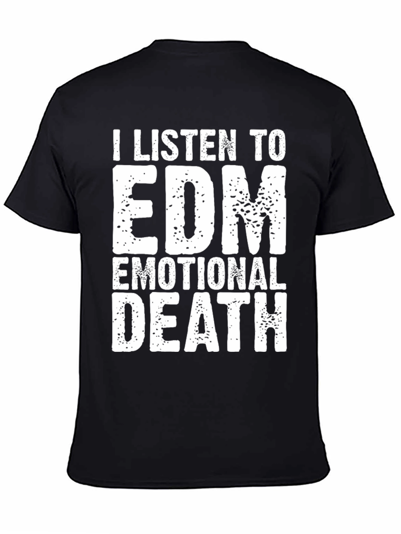 Black EDM Emotional Death Graphic Tee view 4