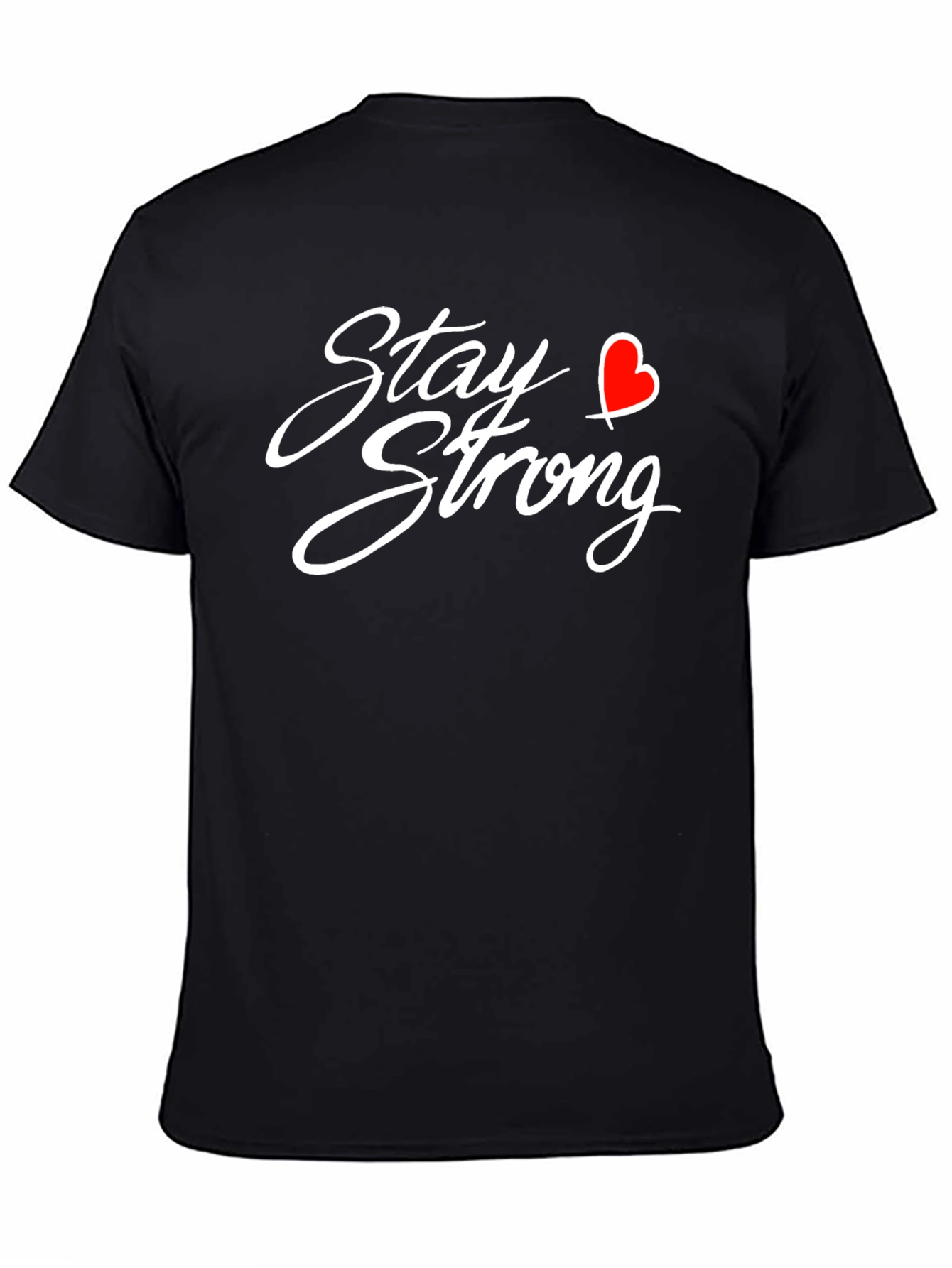 Black Stay Strong Heart Graphic T-Shirt view 4