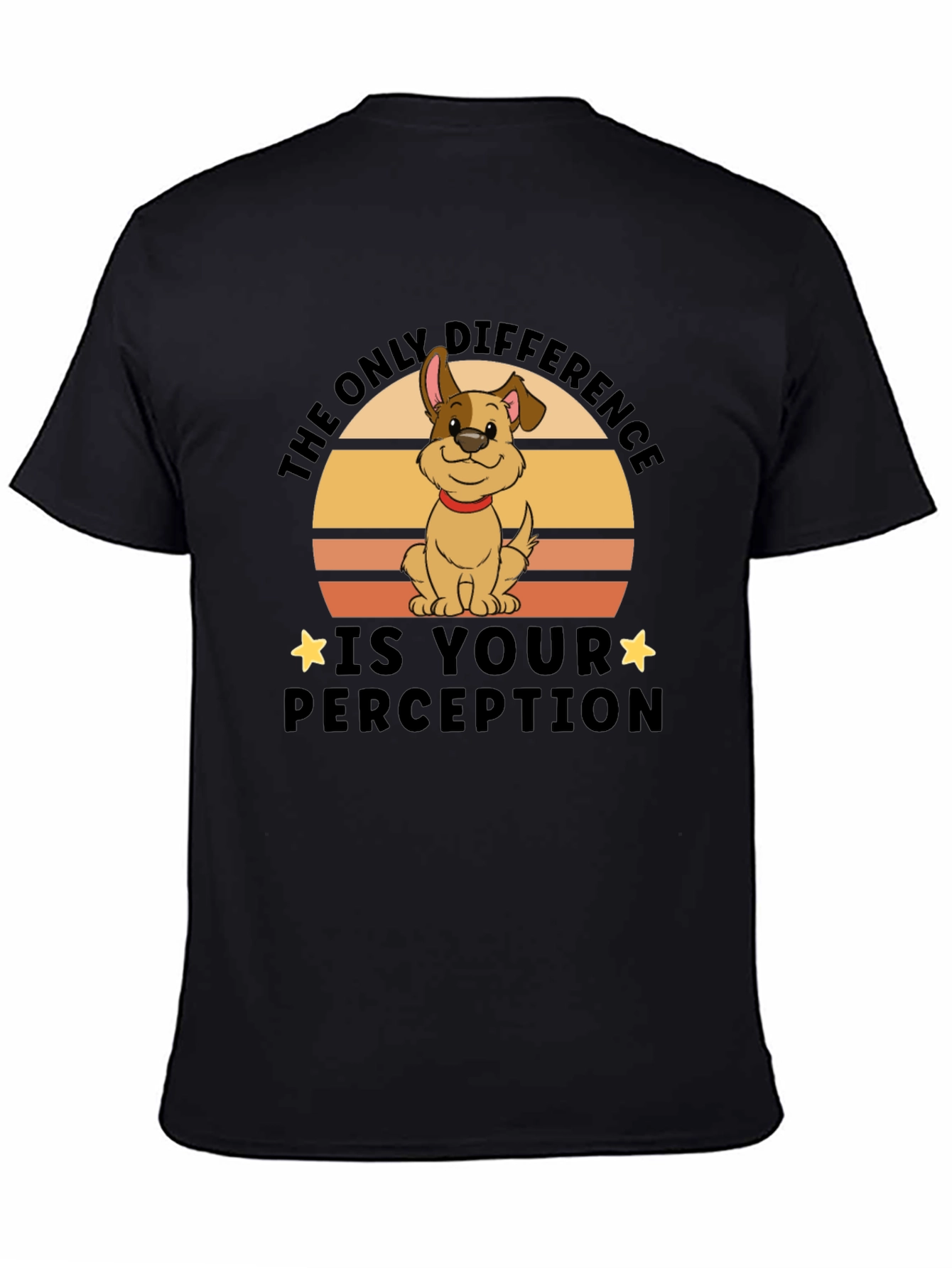 Black Dog Perception Graphic Tee - Unisex Black T-Shirt view 4