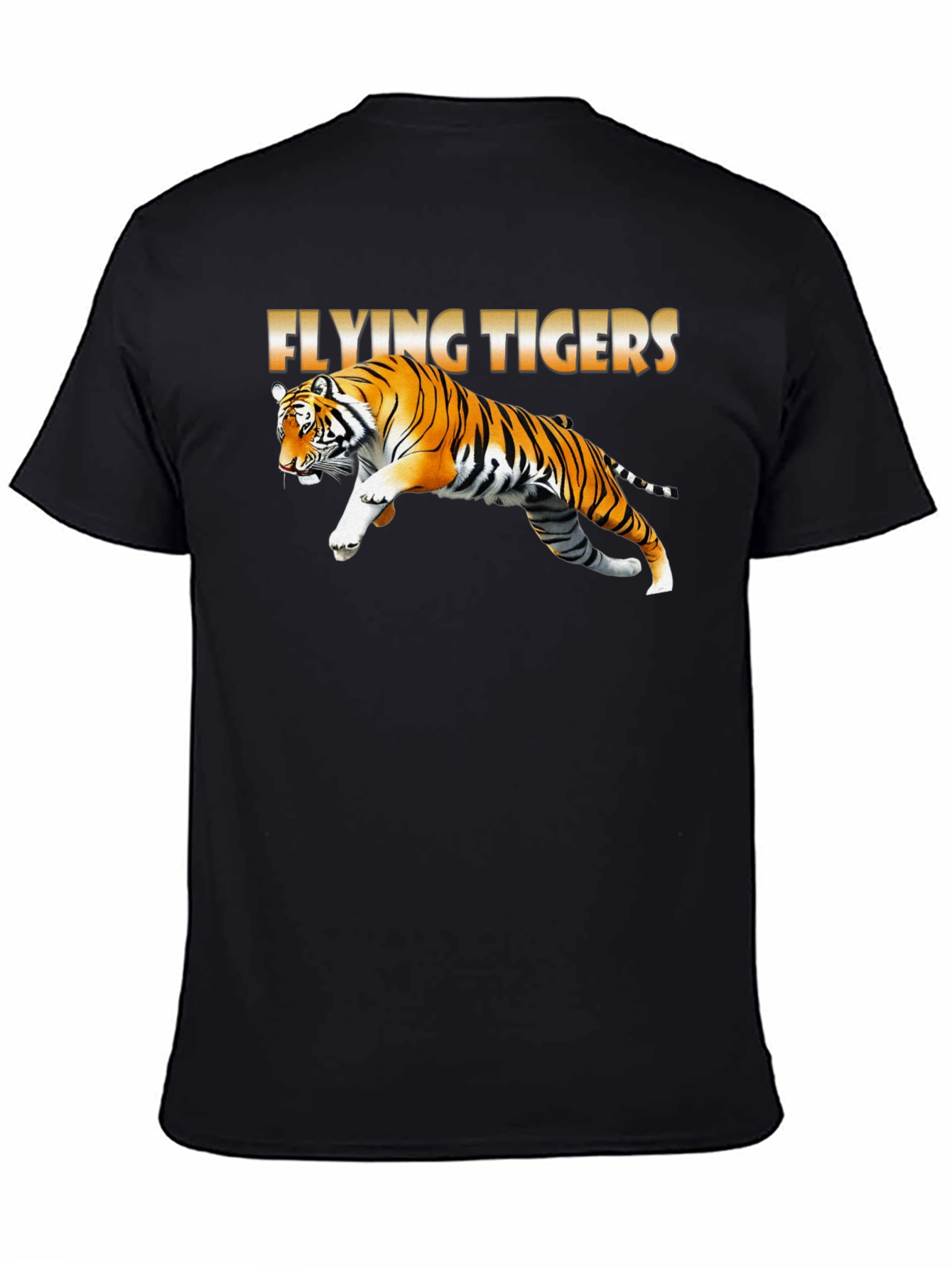 Black Flying Tigers Graphic T-Shirt view 4